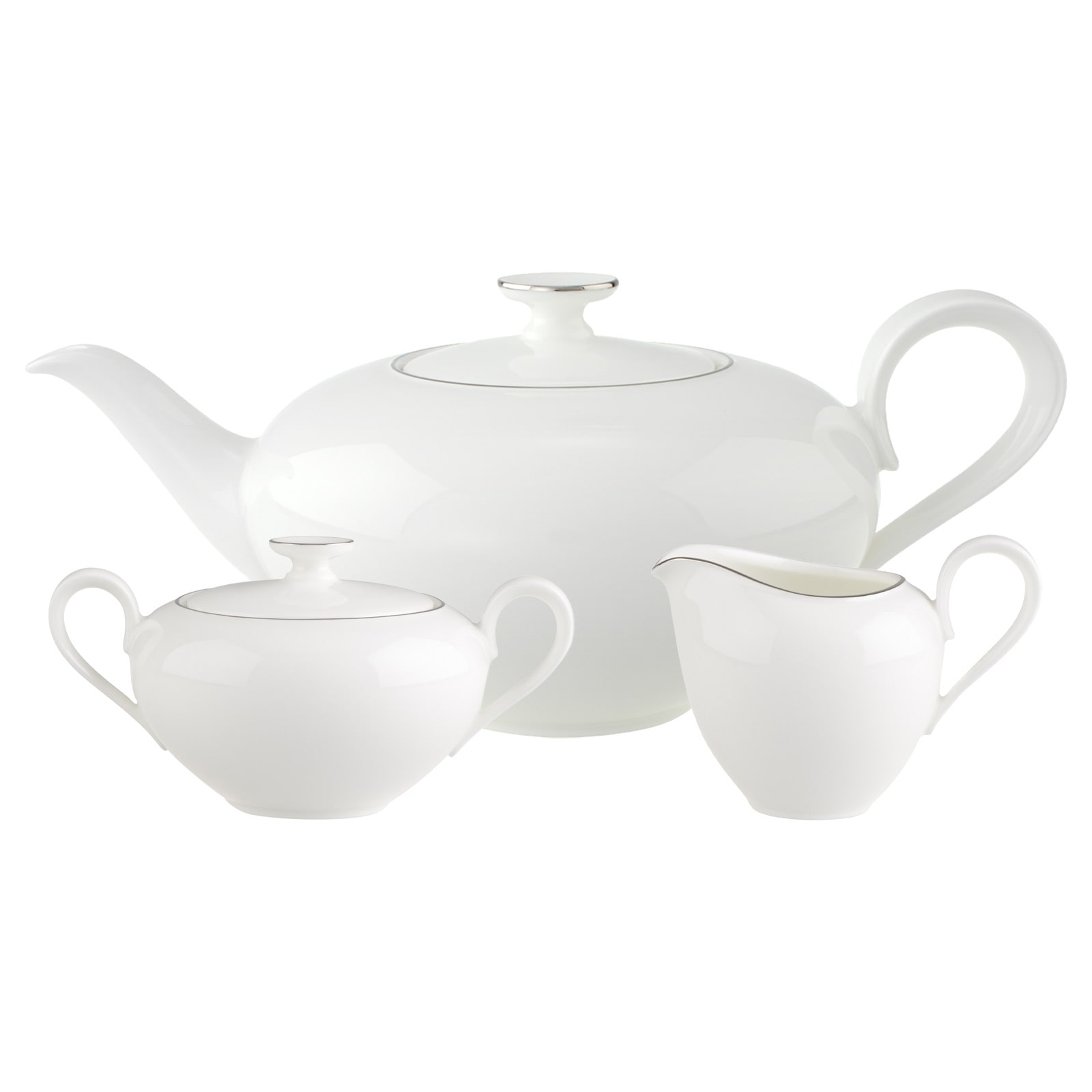 Villeroy & Boch Teekanne "Teezubehör Set Anmut Platinum No.1 3er Set weiß" 0 l 3 Stk. tlg. Spülmaschinengeeignet