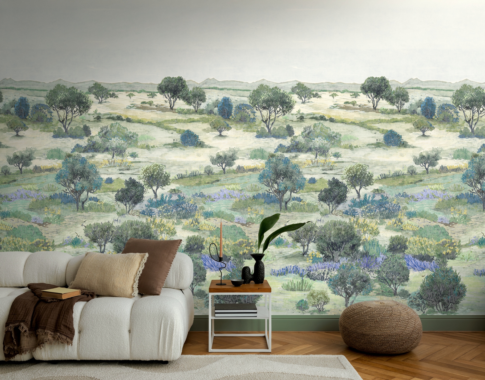 living walls Fototapete »The Wall 4 Botanic – Malerische Baumlandschaft Vlies-Fototapete« Motiv | matt | naturalistisch leicht strukturiert Malerische Baumlandschaft mit atmosphärischer Tiefe