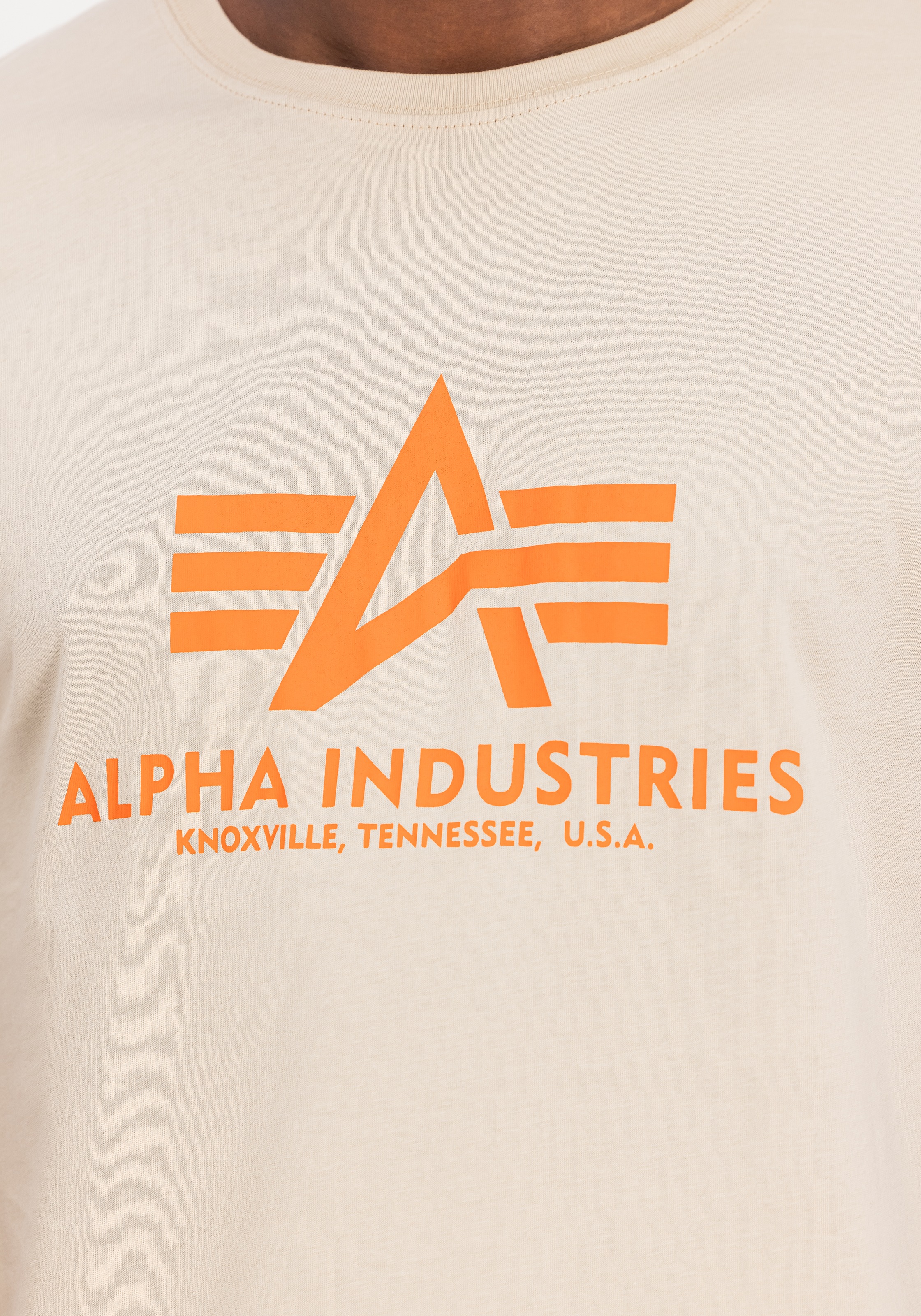 Alpha Industries Basic Organic Kurzarm T-Shirt Beige XL 5