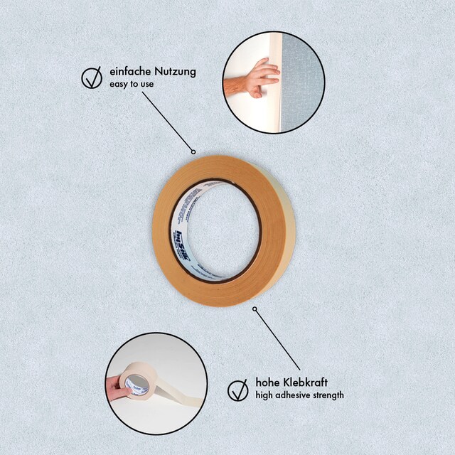 A.S. mm BAUR Klebeband m hohe 1 Klebkraft, Création Rechnung reißfest, nassfest, 25 50 Rolle x auf à Premium | Malerkrepp«, »Kreppband