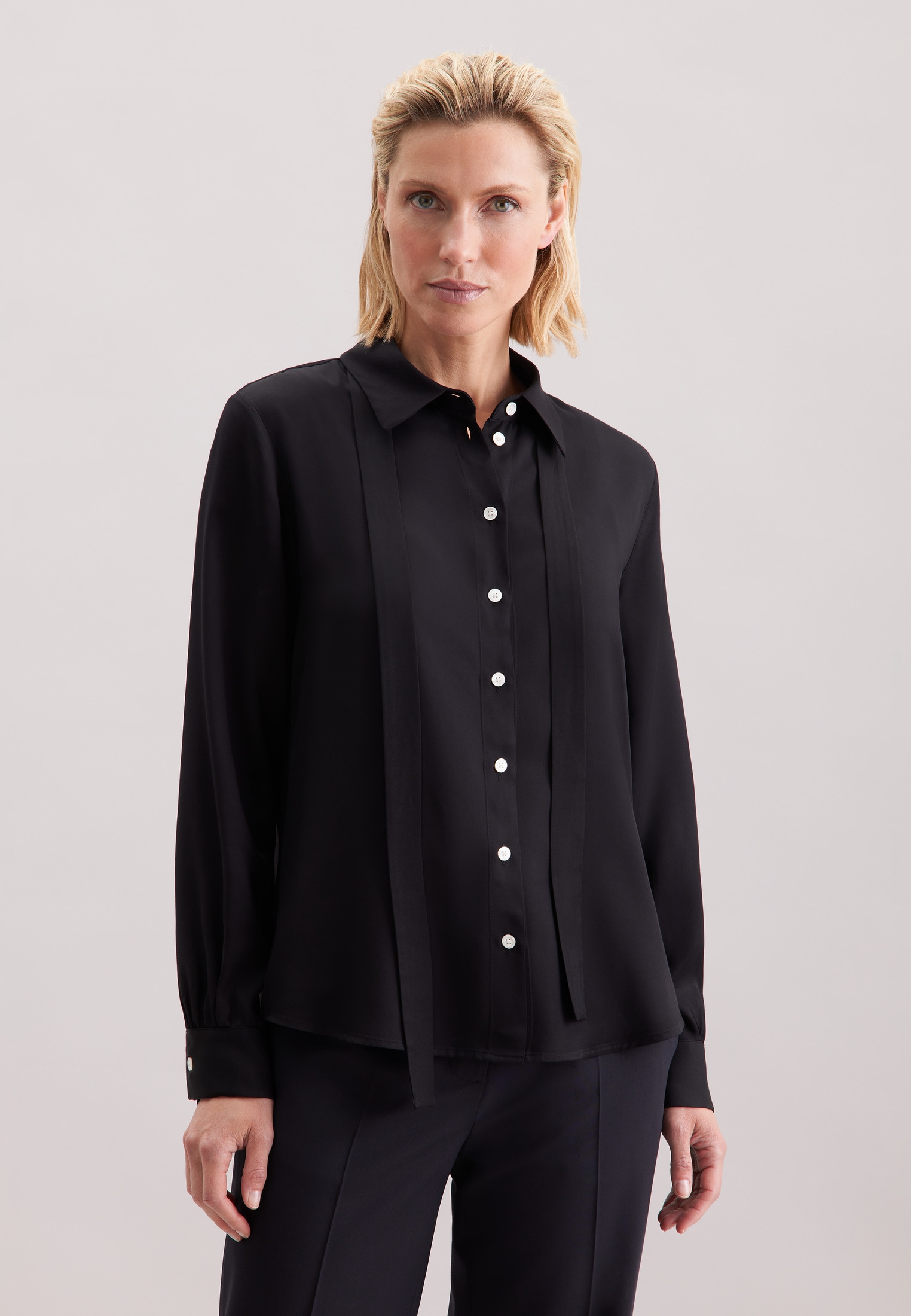 seidensticker Hemdbluse "Schwarze Rose", 1/1 Kragen Uni günstig online kaufen