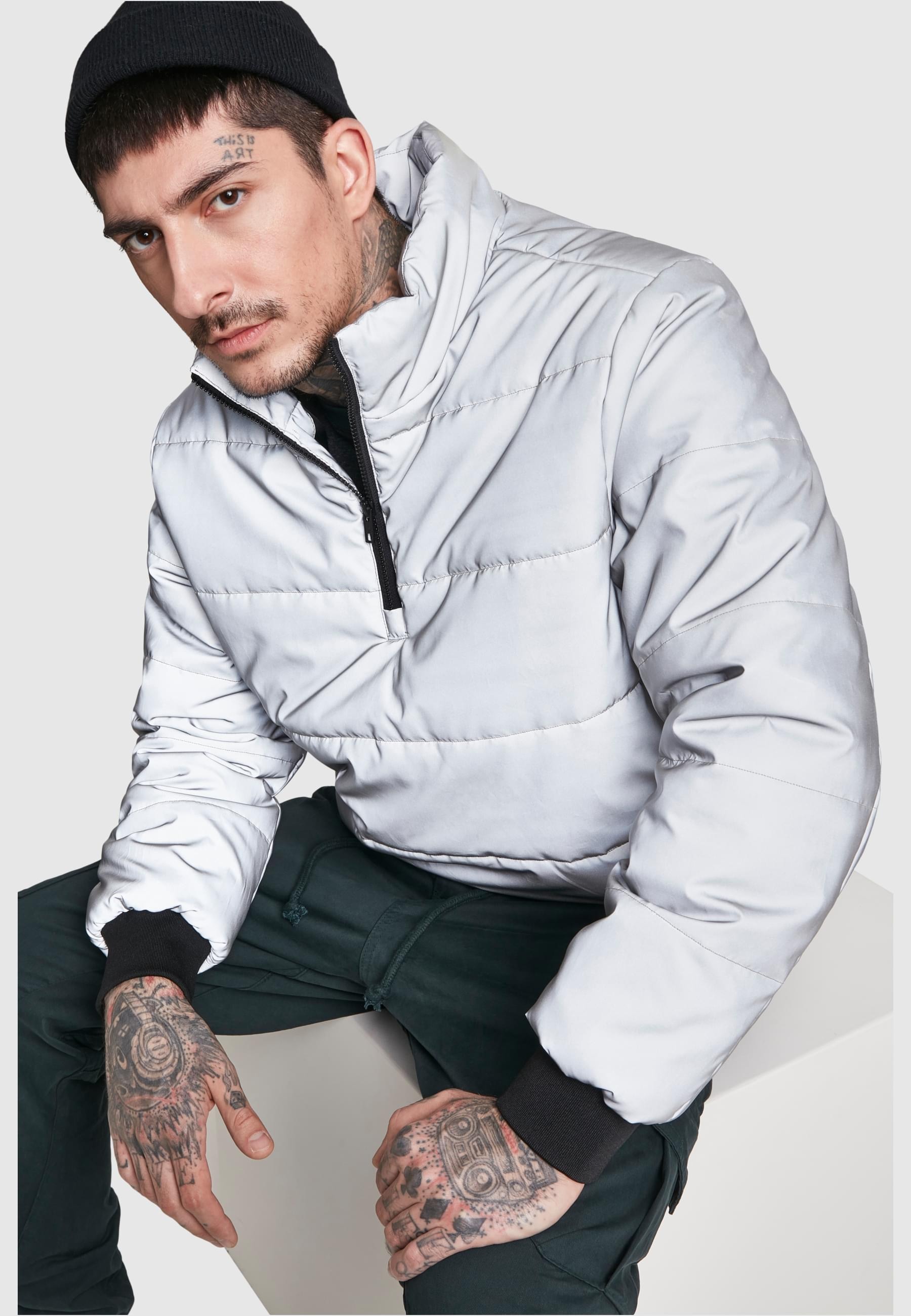URBAN CLASSICS Winterjacke »Urban Classics Herren Reflective Pullover Jacket«, (1 St.), ohne Kapuze