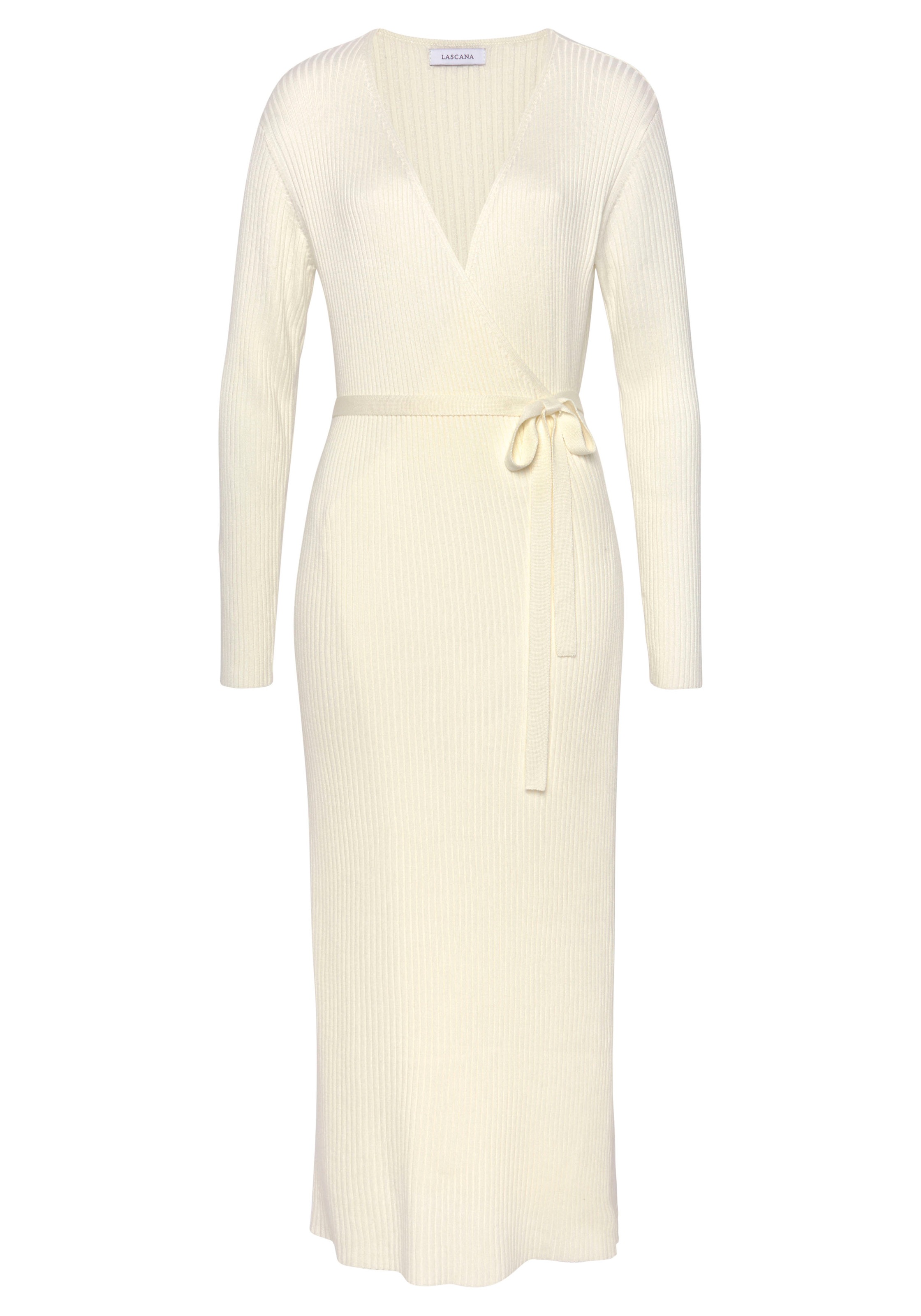 LASCANA Strickkleid Loungekleid zum wickeln mit Taillengürtel, Loungewear günstig online kaufen