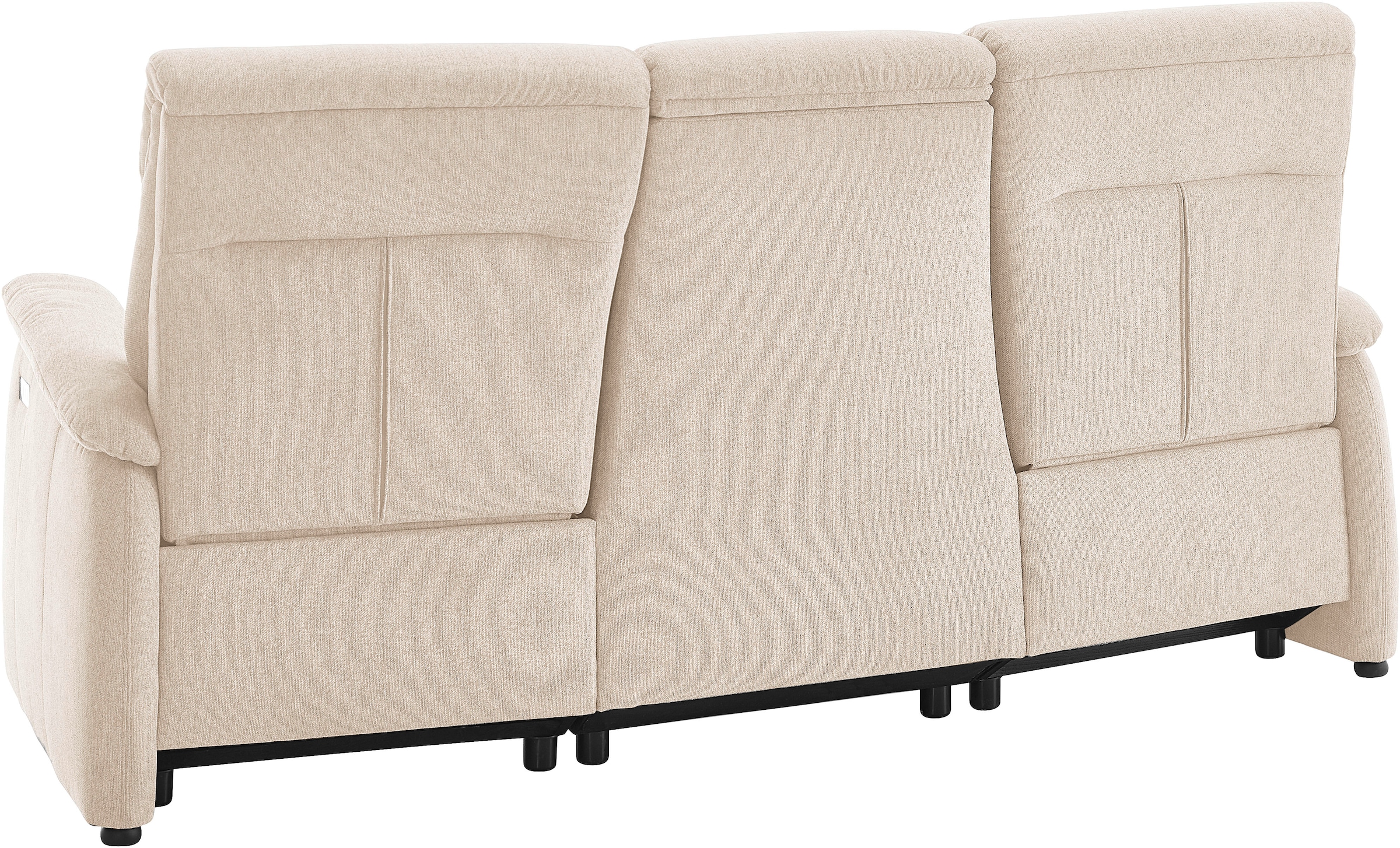 Home affaire Polstergarnitur »Turin, 2,5- & 3-Sitzer mit elektrischer Relaxfunktion« Set, 4 tlg. tlg. inkl. Tisch, USB & Steckdose, Federkern & pflegeleichtem Bezug