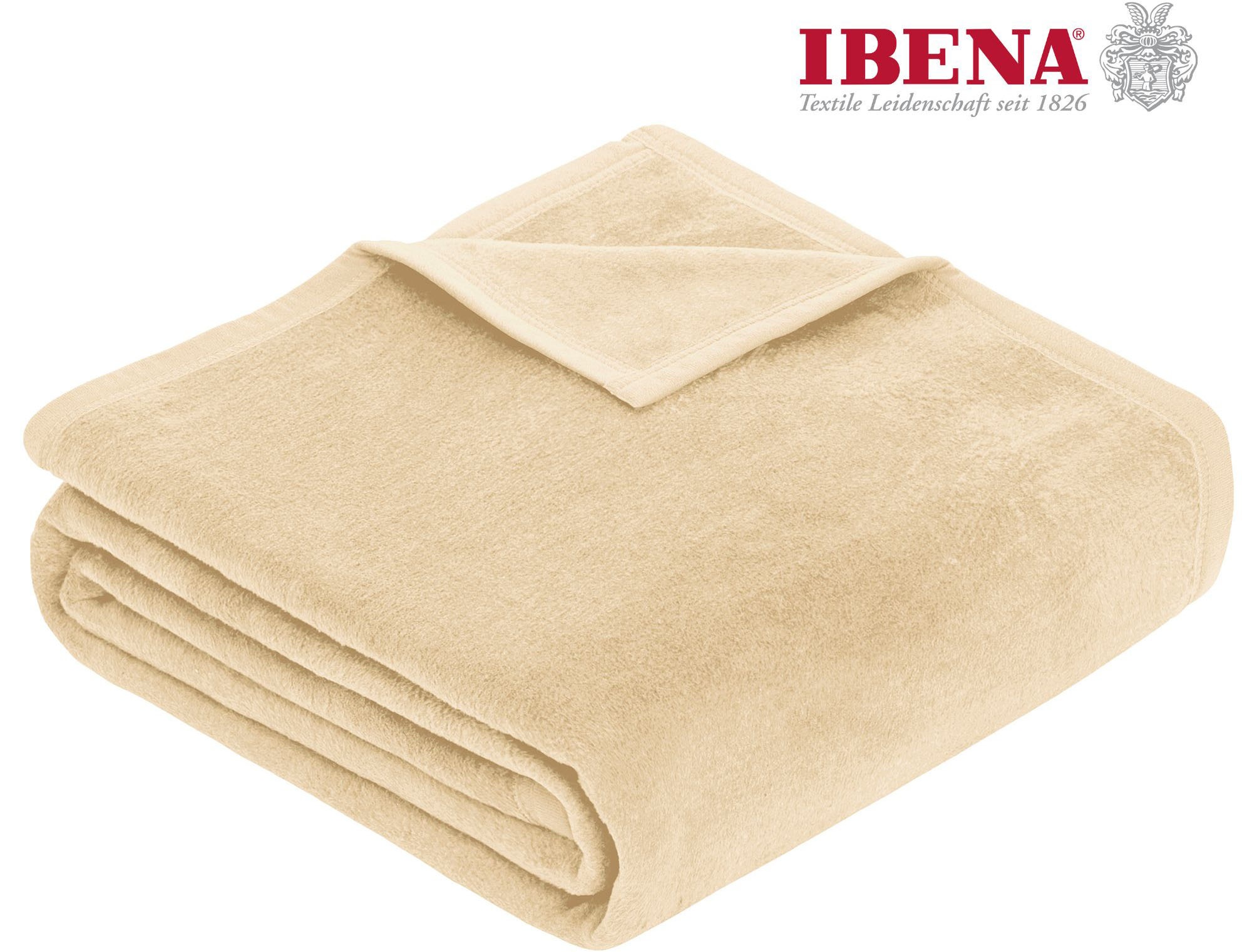 IBENA Wohndecke "Luxus" verschiedene Größen, uni, Kuscheldecke, Premium, made in Europe