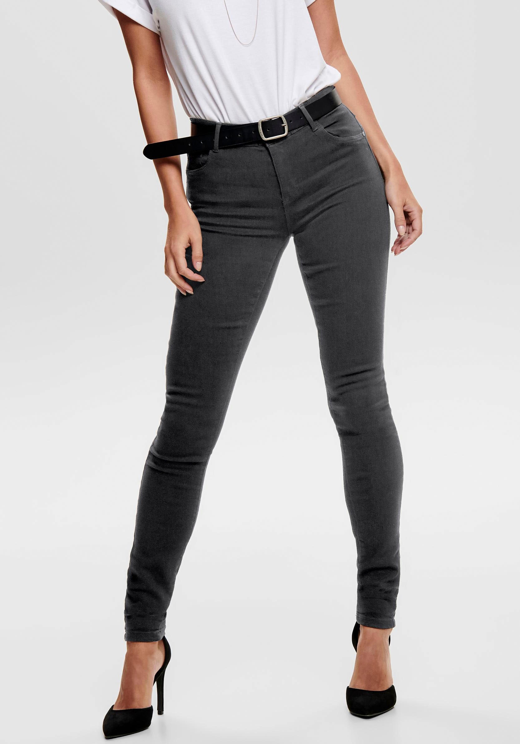 Only Damen Jeans onlRAIN REG SKINNY JEANS CRY6060 - Skinny Fit - Schwarz - günstig online kaufen