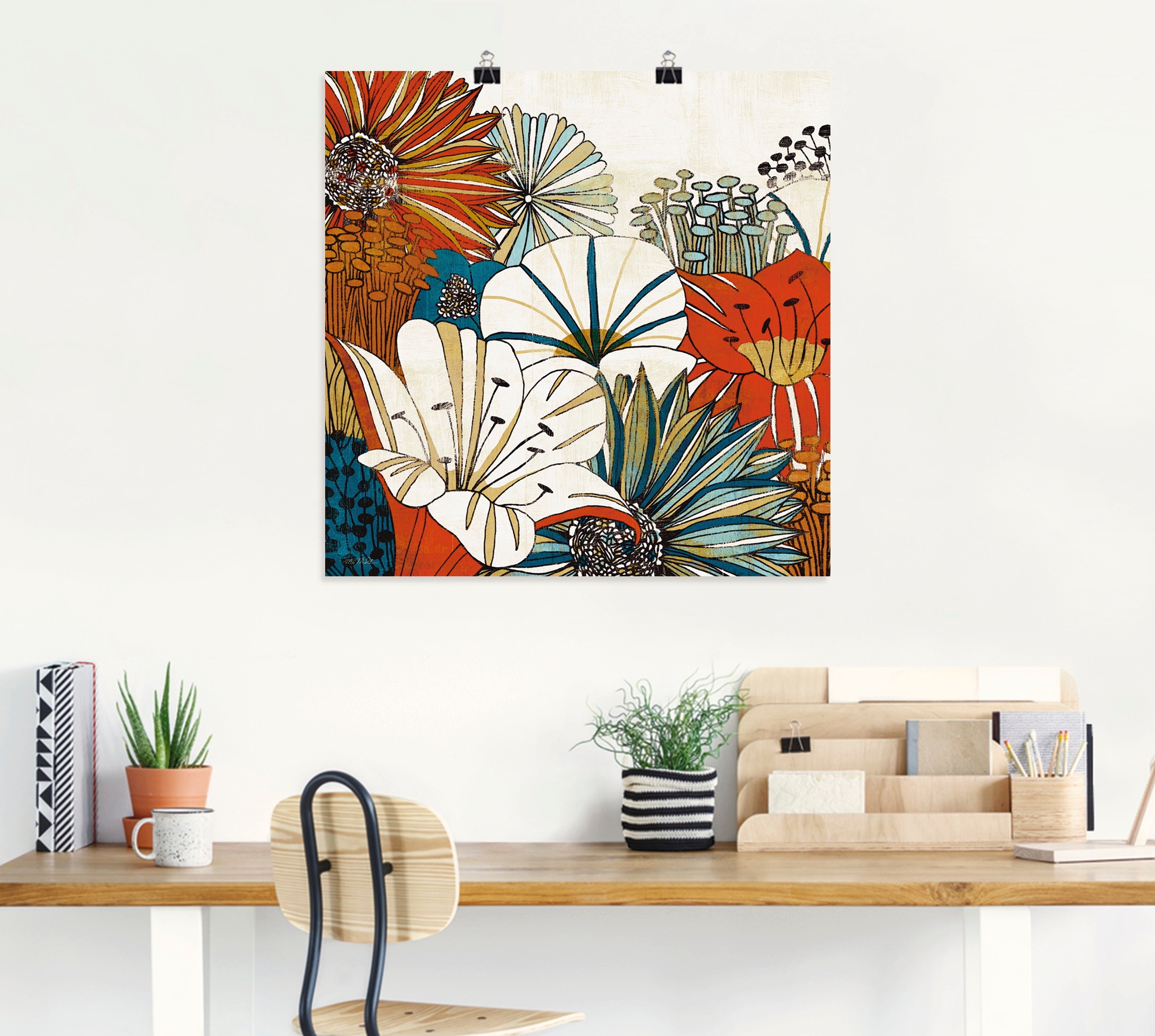 Artland Wandbild "Zeitgenössischer Garten I", Blumen, (1 St.), als Leinwand günstig online kaufen