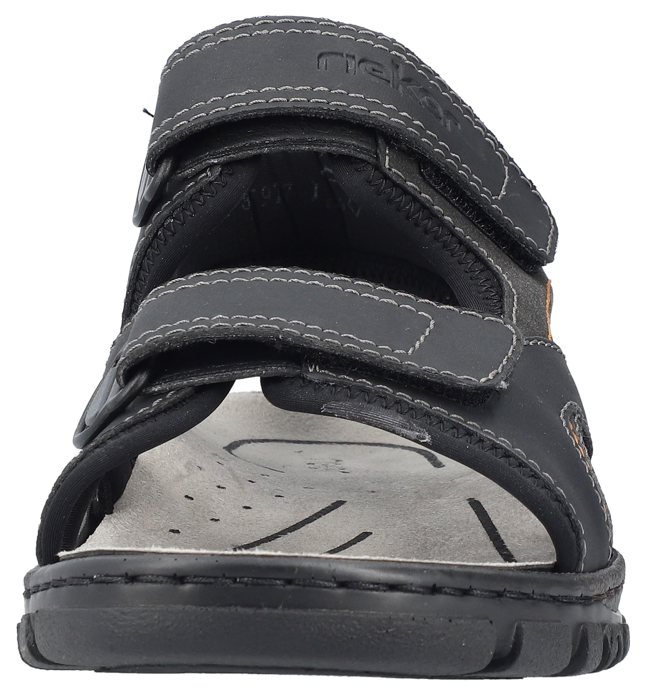 Trekkingsandale RIEKER, Herren, Gr. 46, schwarz, Lederimitat, Textil, Schuhe, Sommerschuh, Outdoorsandale, Freizeitsandale, mit Profilsohle 3