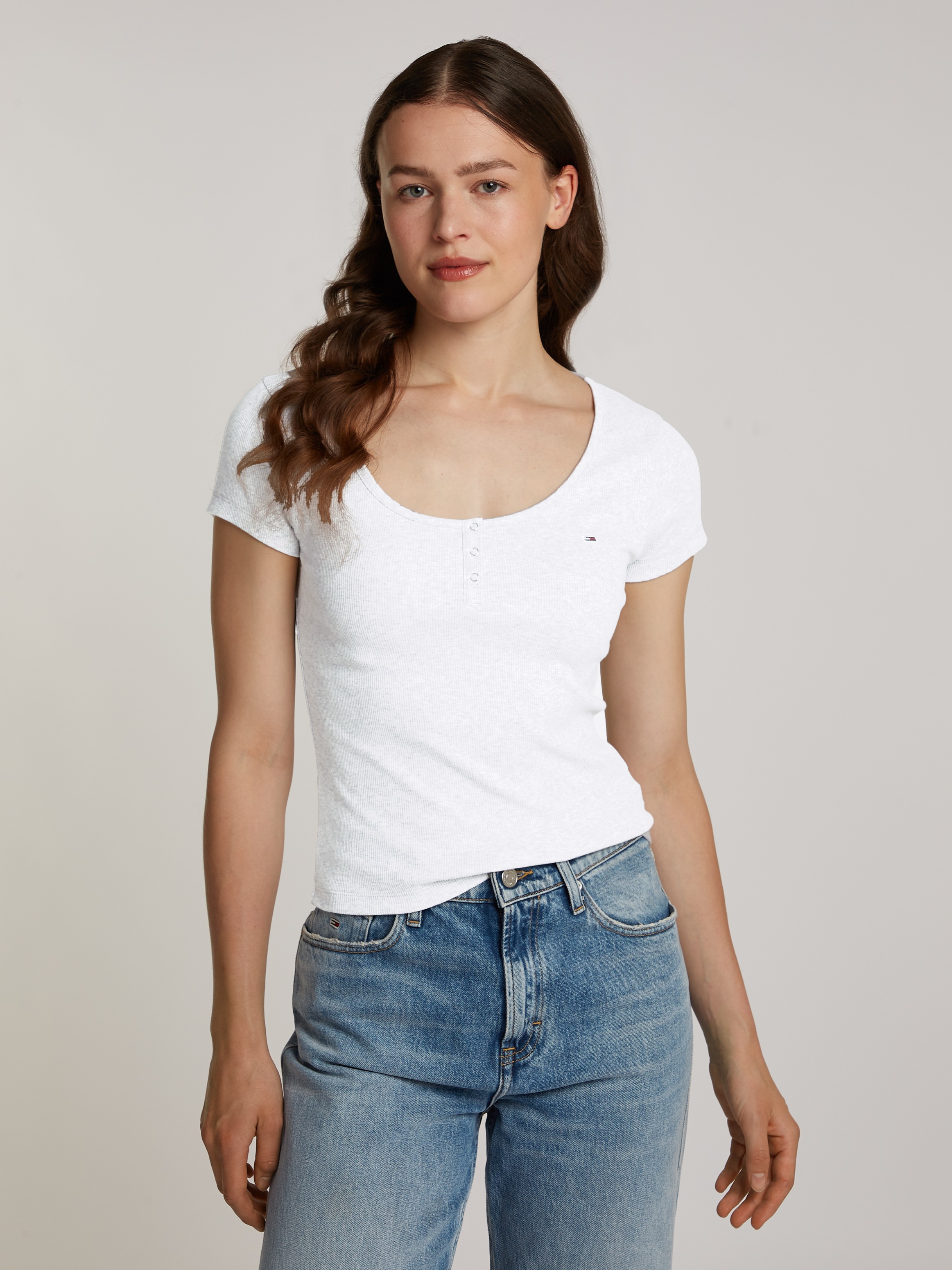 Tommy Jeans T-Shirt "TJW 2PACK HENLEY SS RIB TEE", mit Tommy Jeans Markenla günstig online kaufen