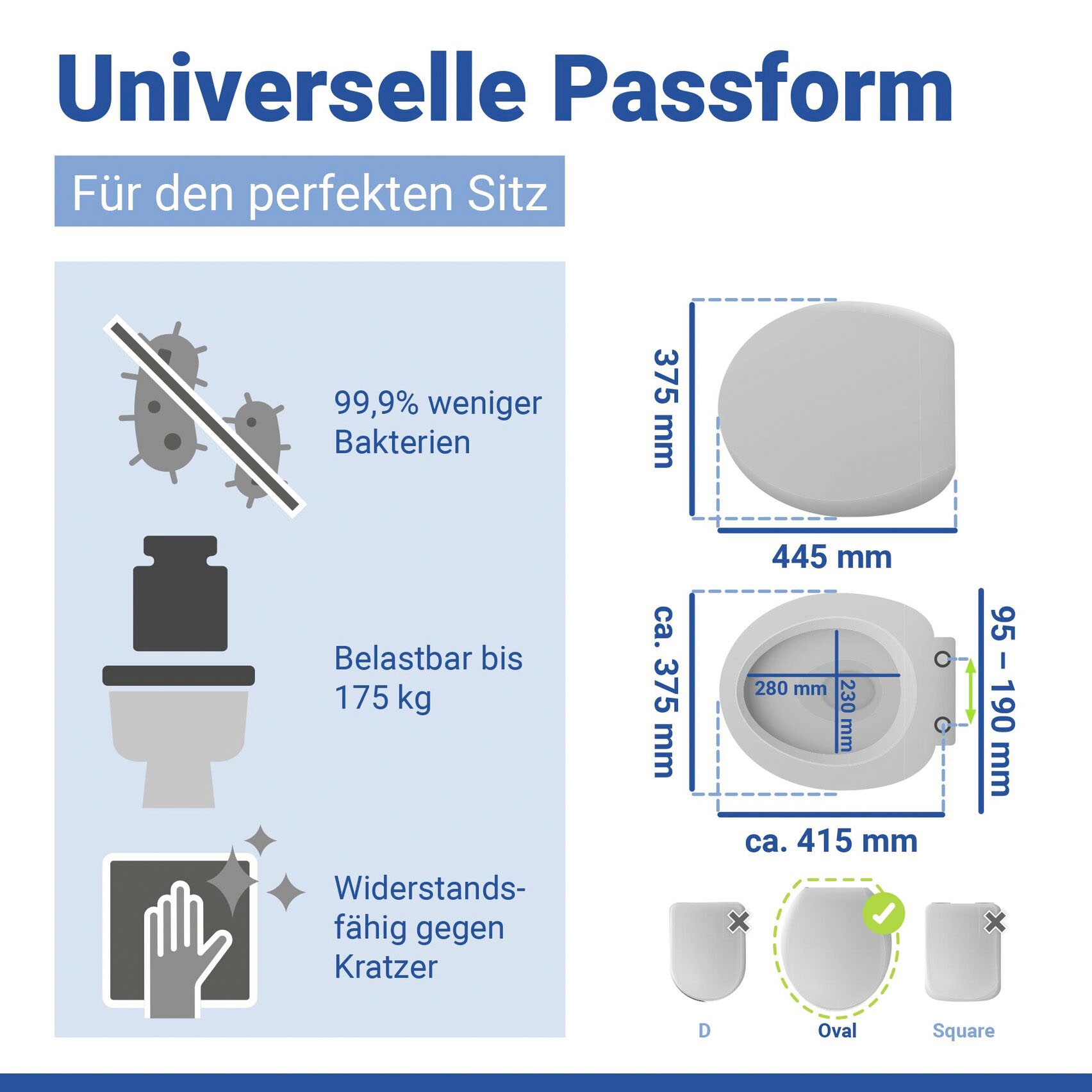 WENKO WC-Sitz »Samos Slate Blue«