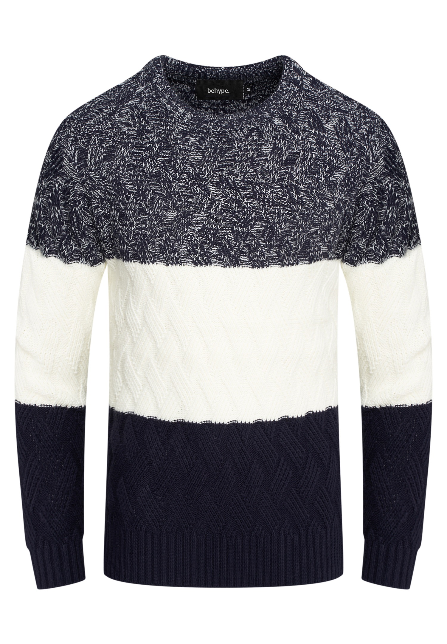 behype Strickpullover »DAVAY«, im Colour-Block-Stil