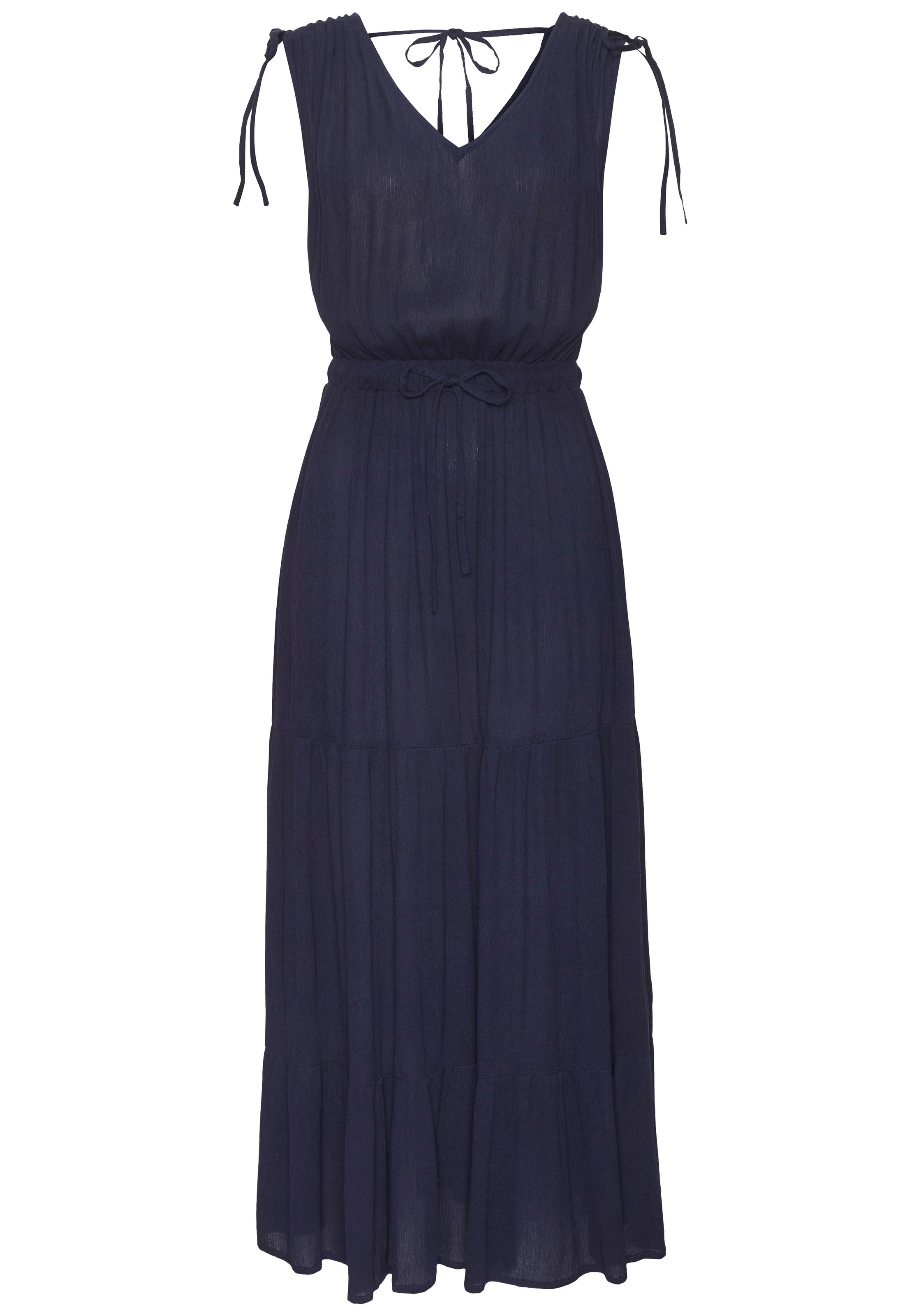 LASCANA Maxikleid mit tiefem Ausschnitt aus gekreppter Viskose günstig online kaufen