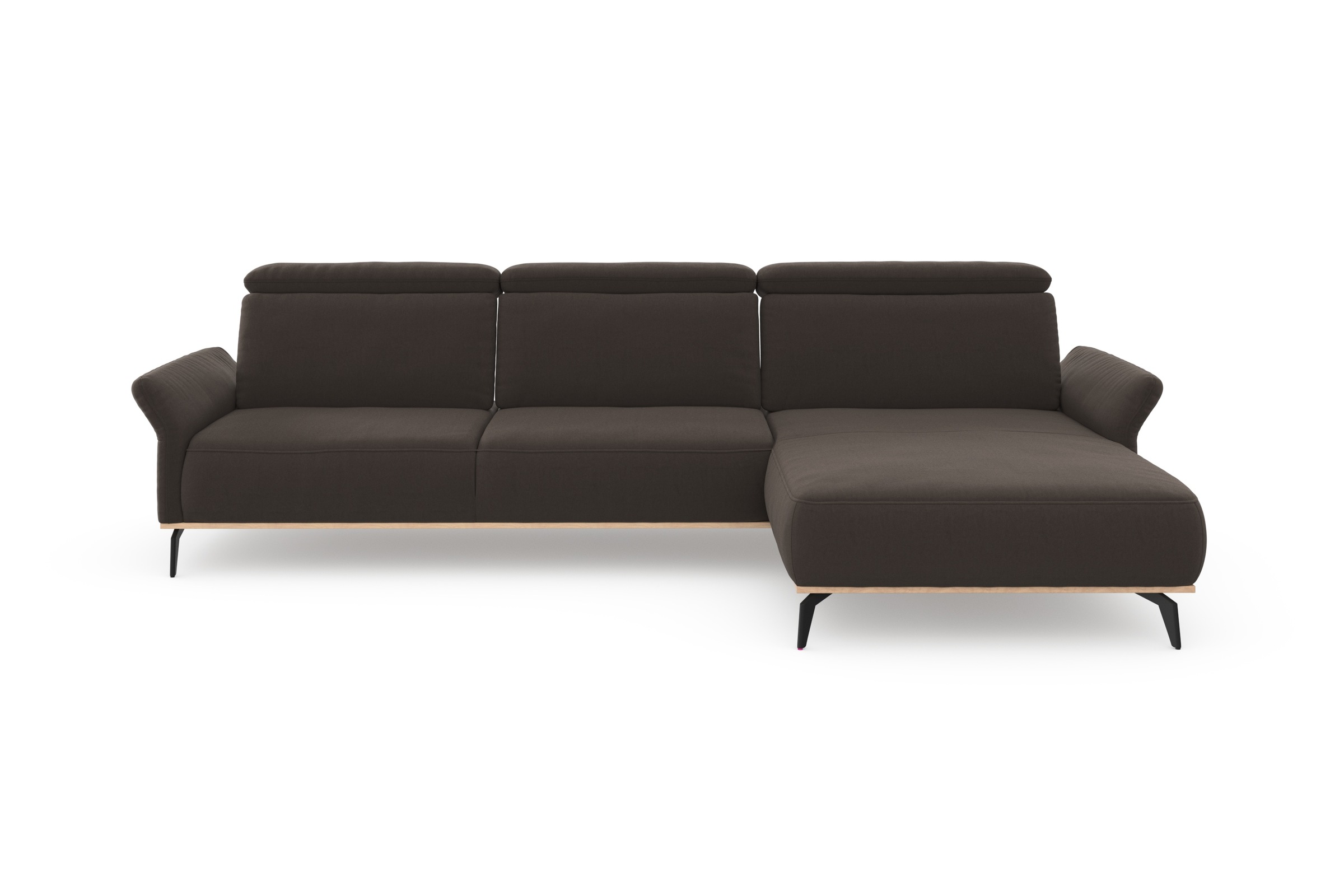 Home affaire Ecksofa »Fjord L-Form« massiv, wahlweise mit Armlehnfunktion, Kopf- Sitztiefenverstellung