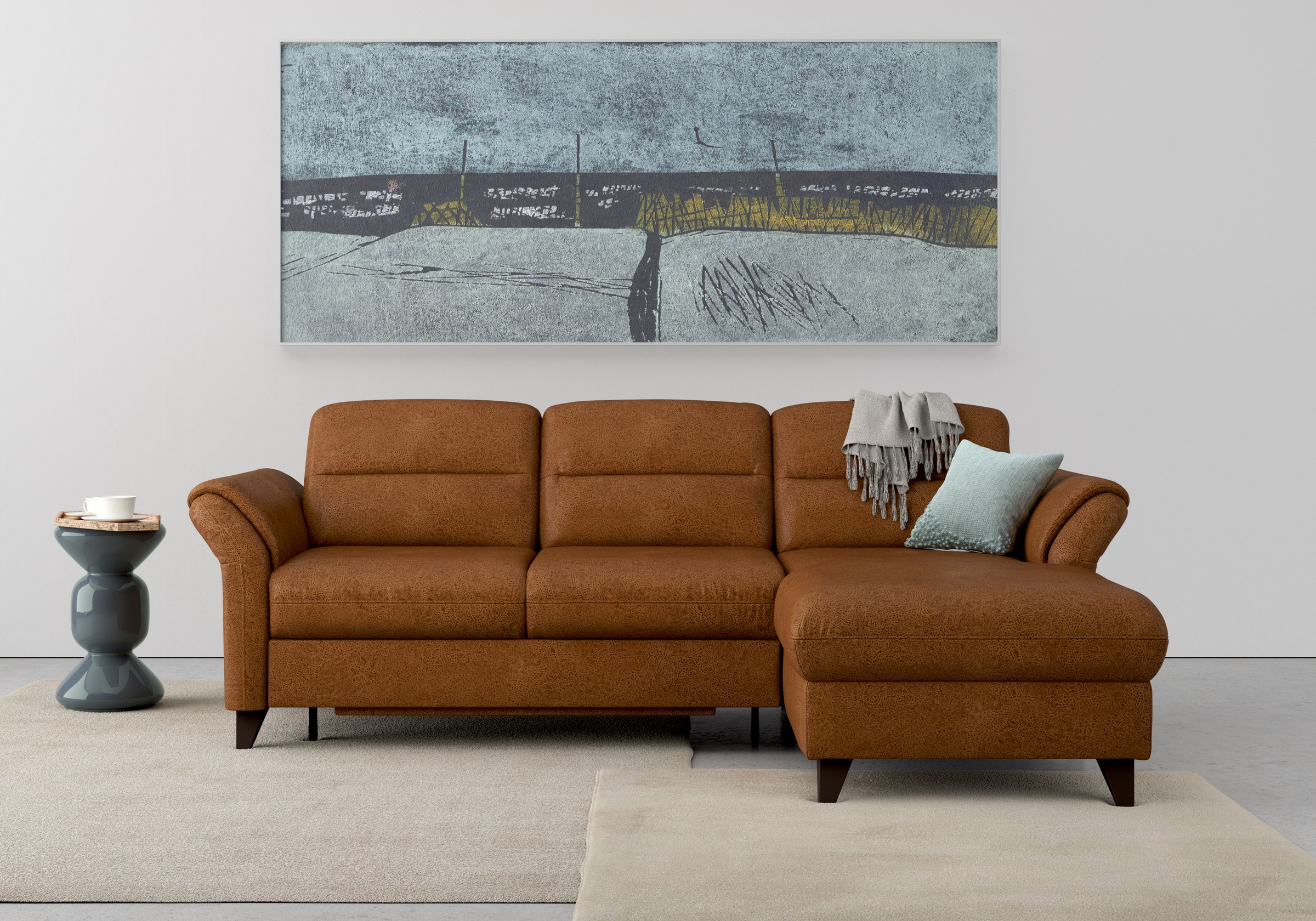 sit&more Ecksofa »Mellum L-Form«, Federkern, wahlweise mit Bettfunktion, Bettkasten und Armteilfunktion