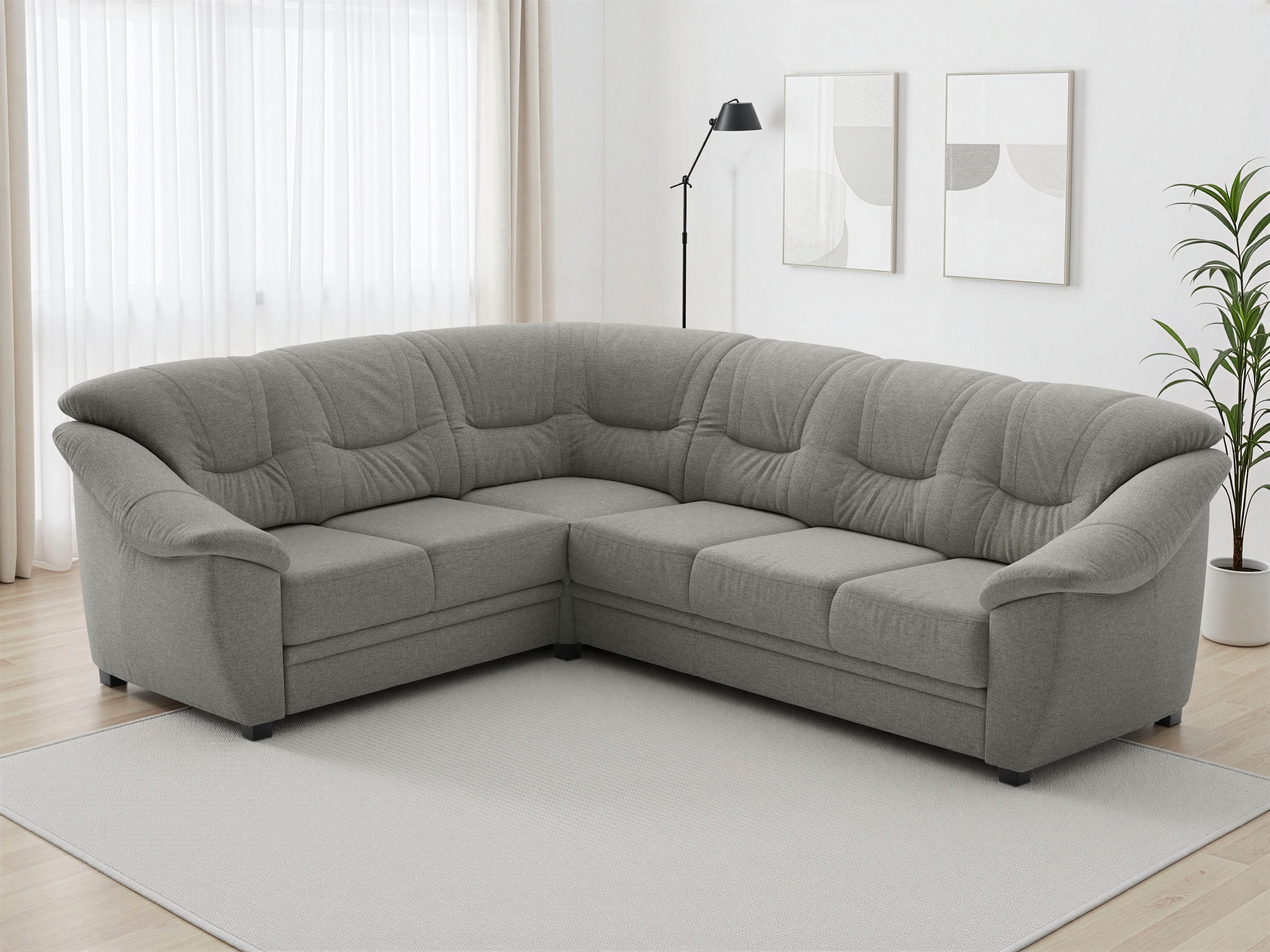 sit&more Ecksofa "Savona L-Form, B. 262 cm, Komfortsitz, Eckcouch mit Stoff- & Lederwahl" mit Schlaffunktion, Liegefl. 120x195 cm