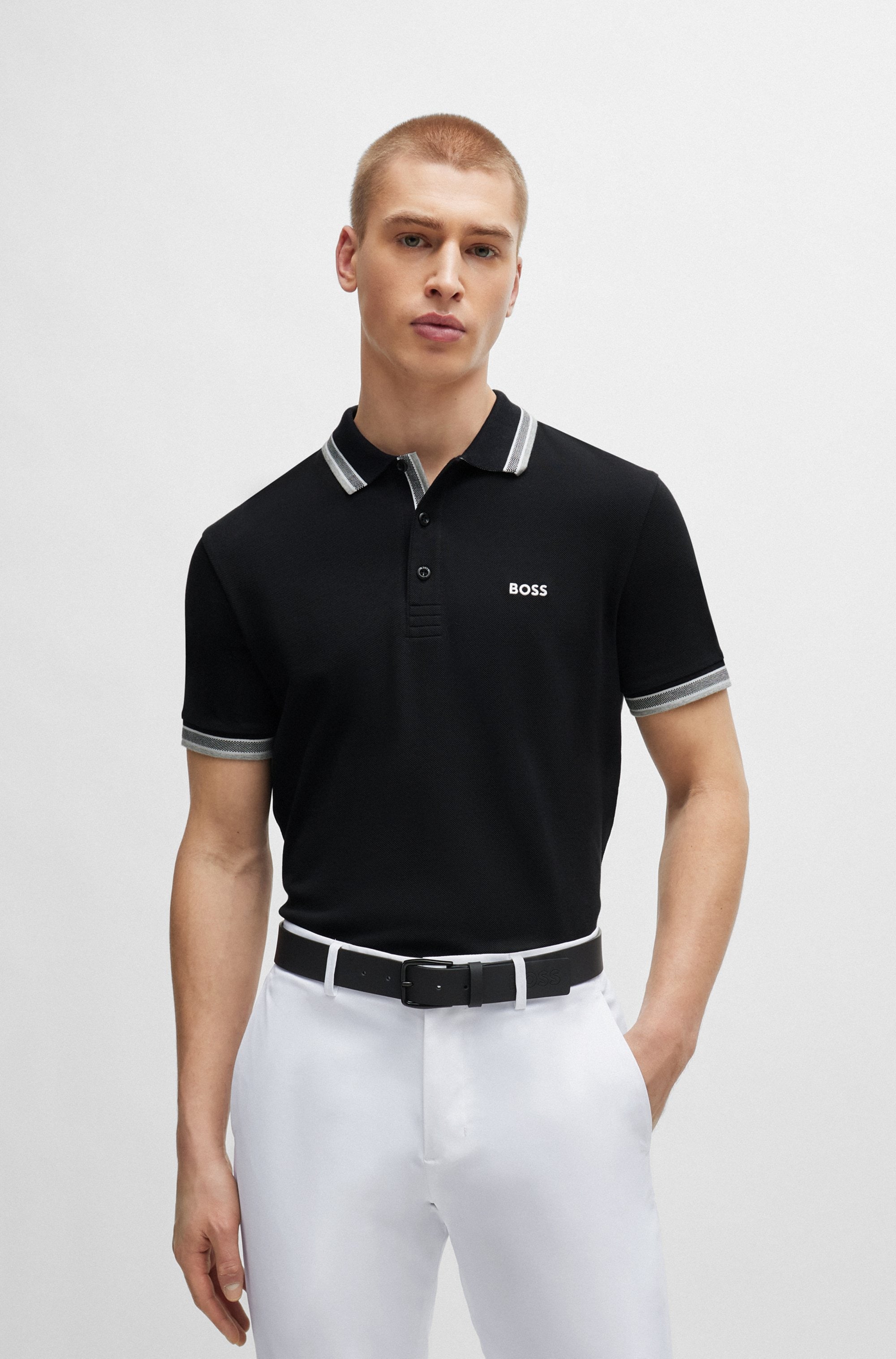 BOSS GREEN Poloshirt "Paddy Regular Fit" atmungsaktive Piqué-Webstruktur, Flachstrickkragen, gerader Schnitt