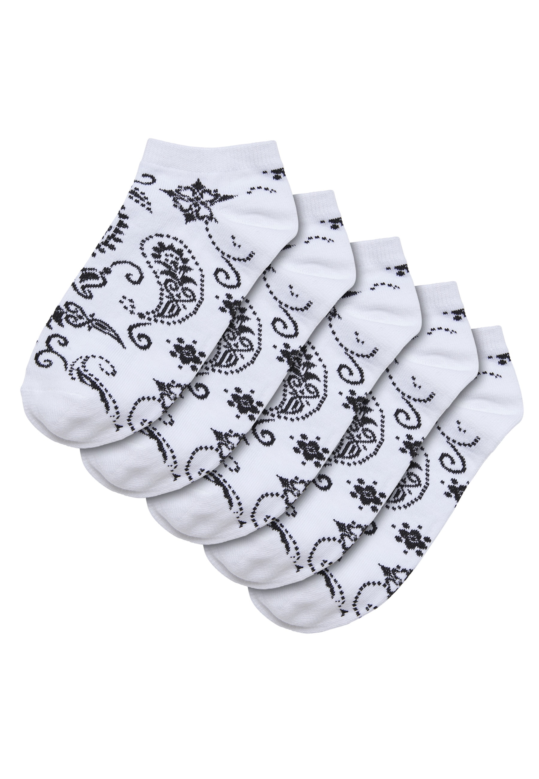 URBAN CLASSICS Basicsocken "Urban Classics Unisex Bandana Pattern No Show Socks 5-Pack" 1 Paar tlg.