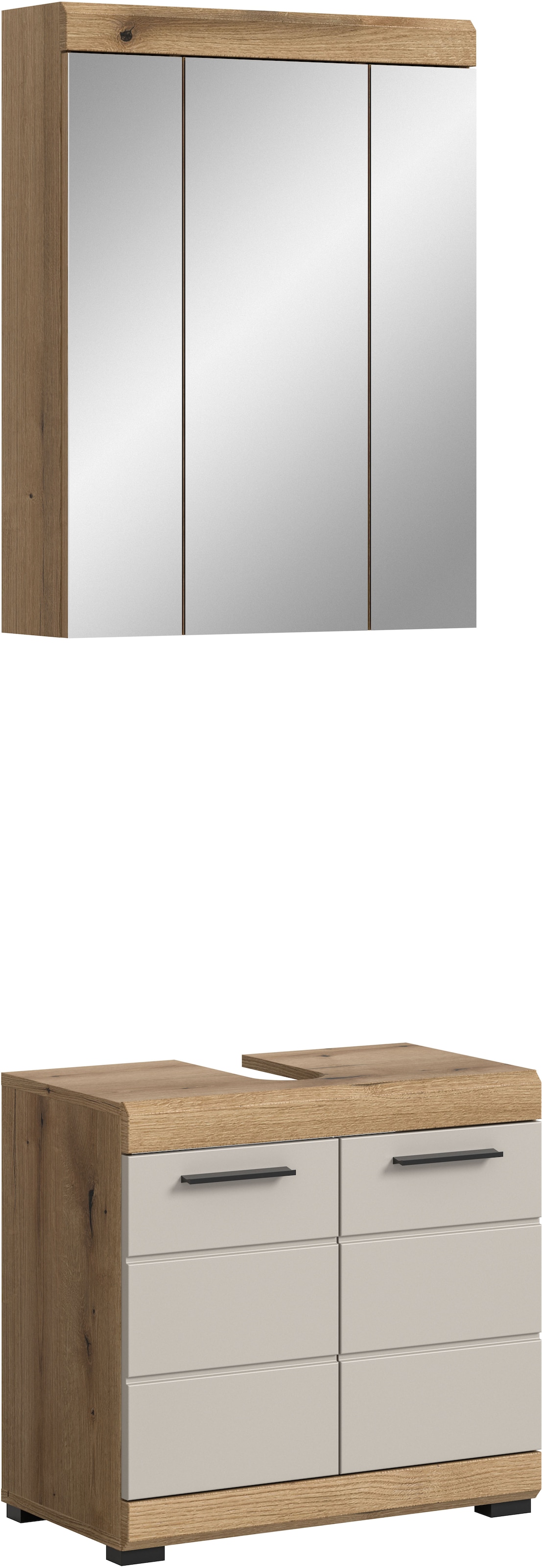welltime Badmöbel-Set "SIENA, 2 tlg., bestehend aus: Waschbeckenunterschrank, Spiegelschrank" Set, TOPSELLER, 2 Stk. tlg.