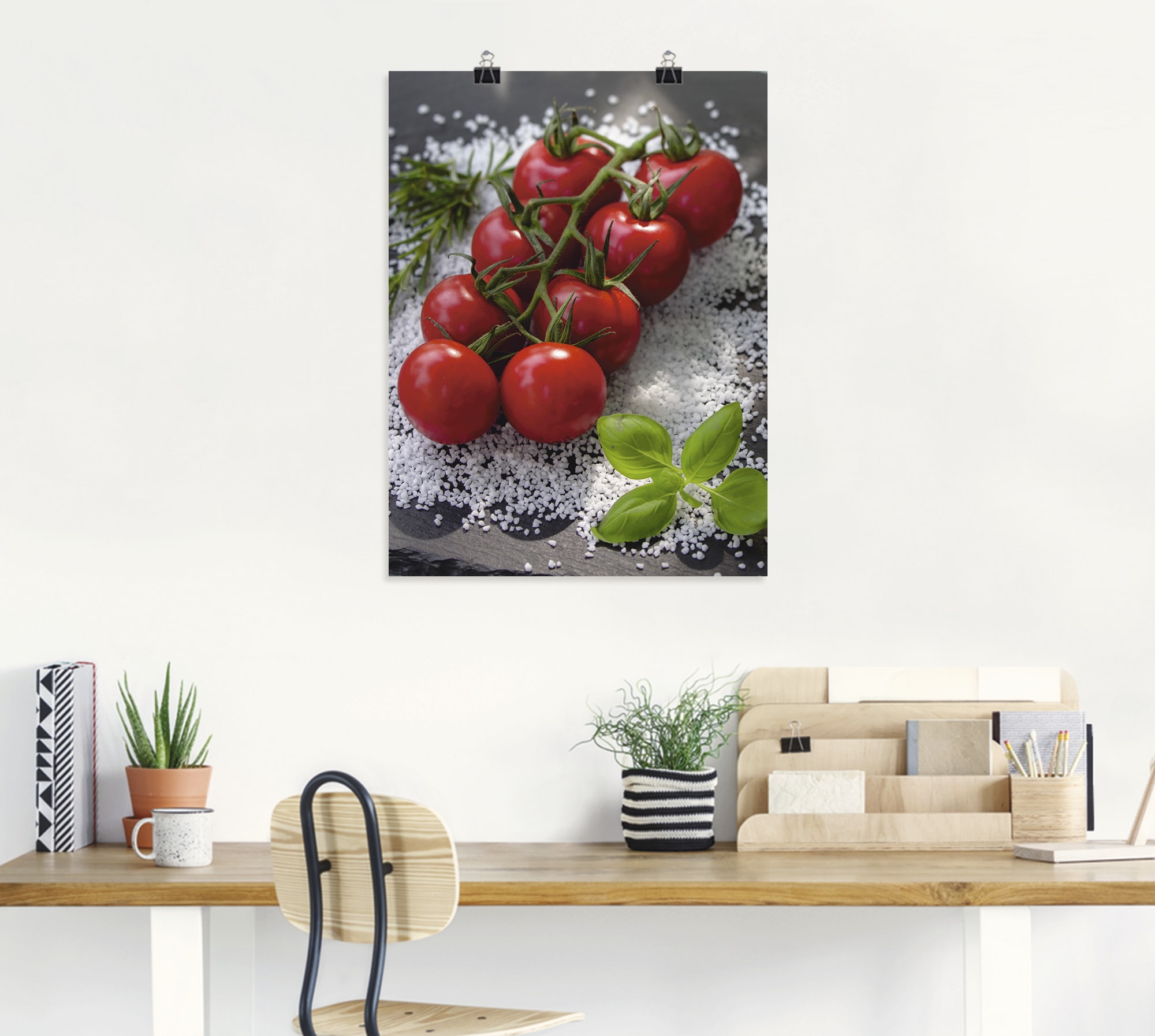 Artland Wandbild "Tomaten Rispe auf Salz", Lebensmittel, (1 St.), als Alubi günstig online kaufen