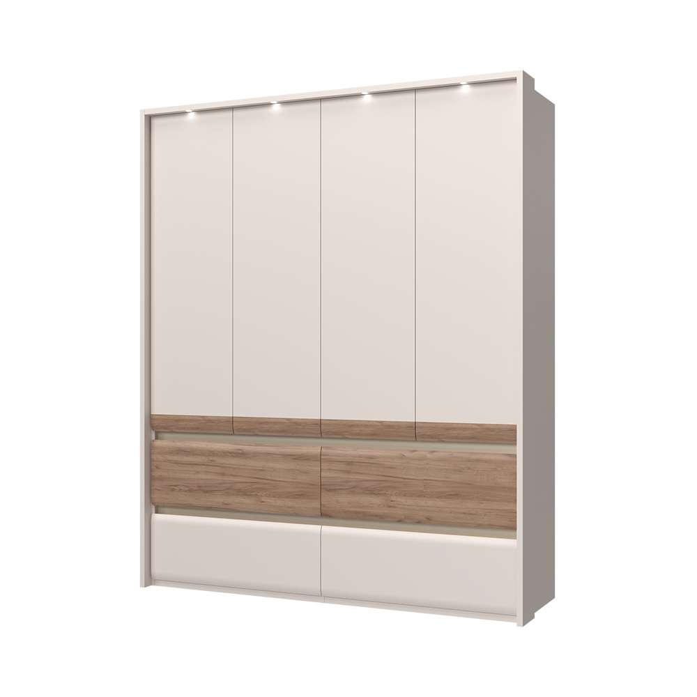 Thumbnail - PLACES OF STYLE Kleiderschrank "Invictus, UV lackiert, kratzfest, FSC-zertifiziert, grifflose Optik" abgerundete Schubla...