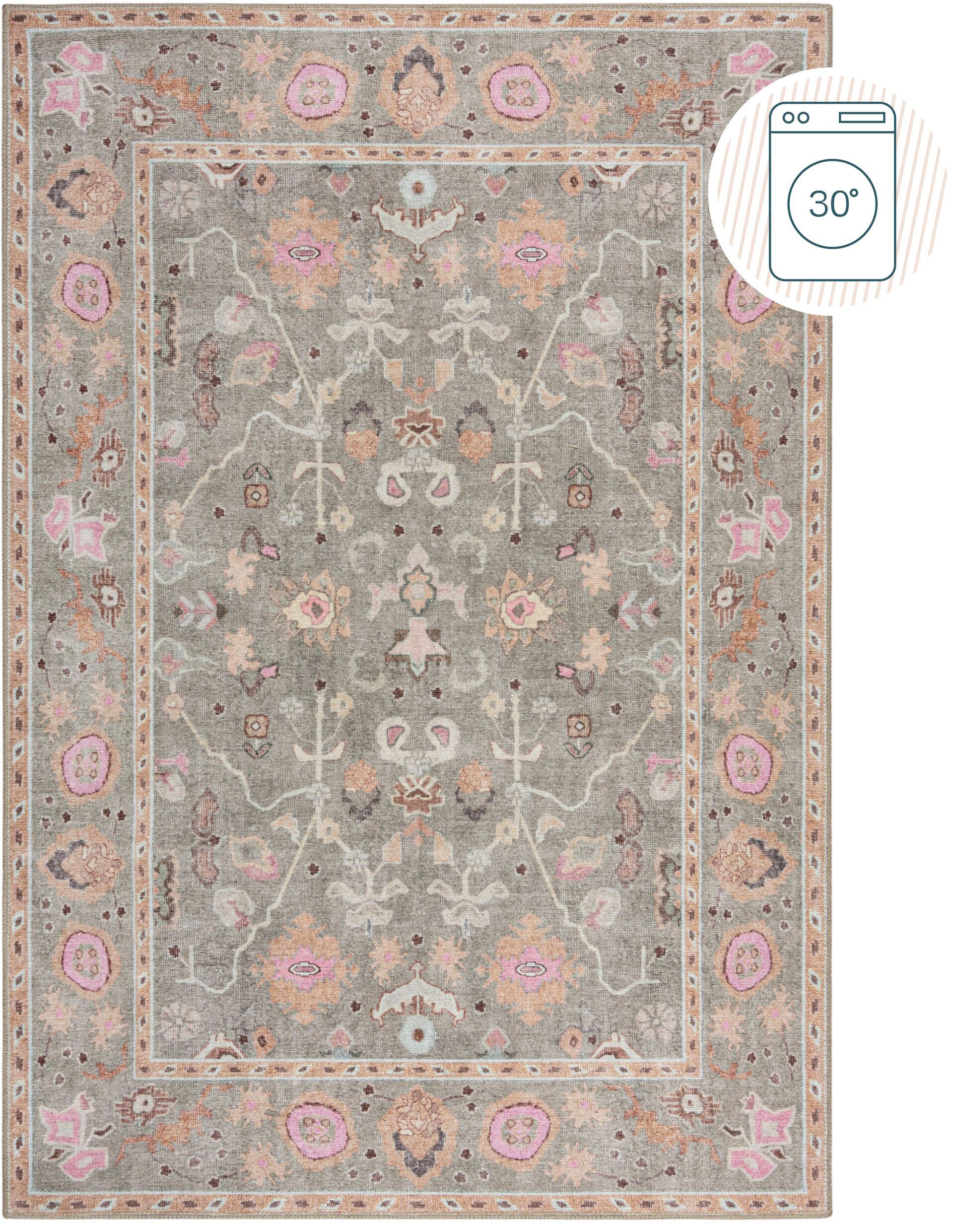 FLAIR RUGS Teppich "Una" rechteckig 4 mm Höhe Waschbarer Traditioneller Tep günstig online kaufen