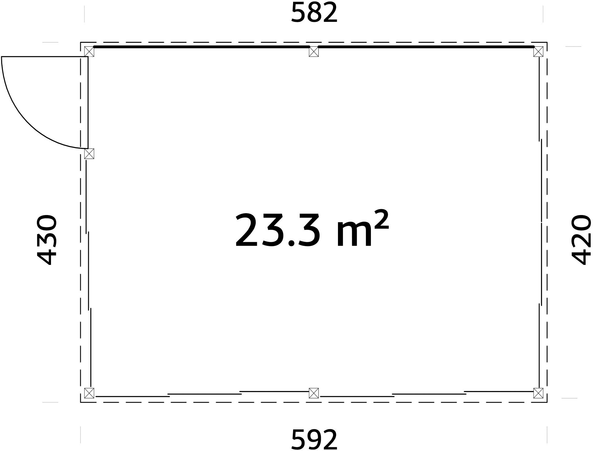Palmako Holzpavillon »Saga 23,3 m² Slide« BxTxH: 592x430x276 cm