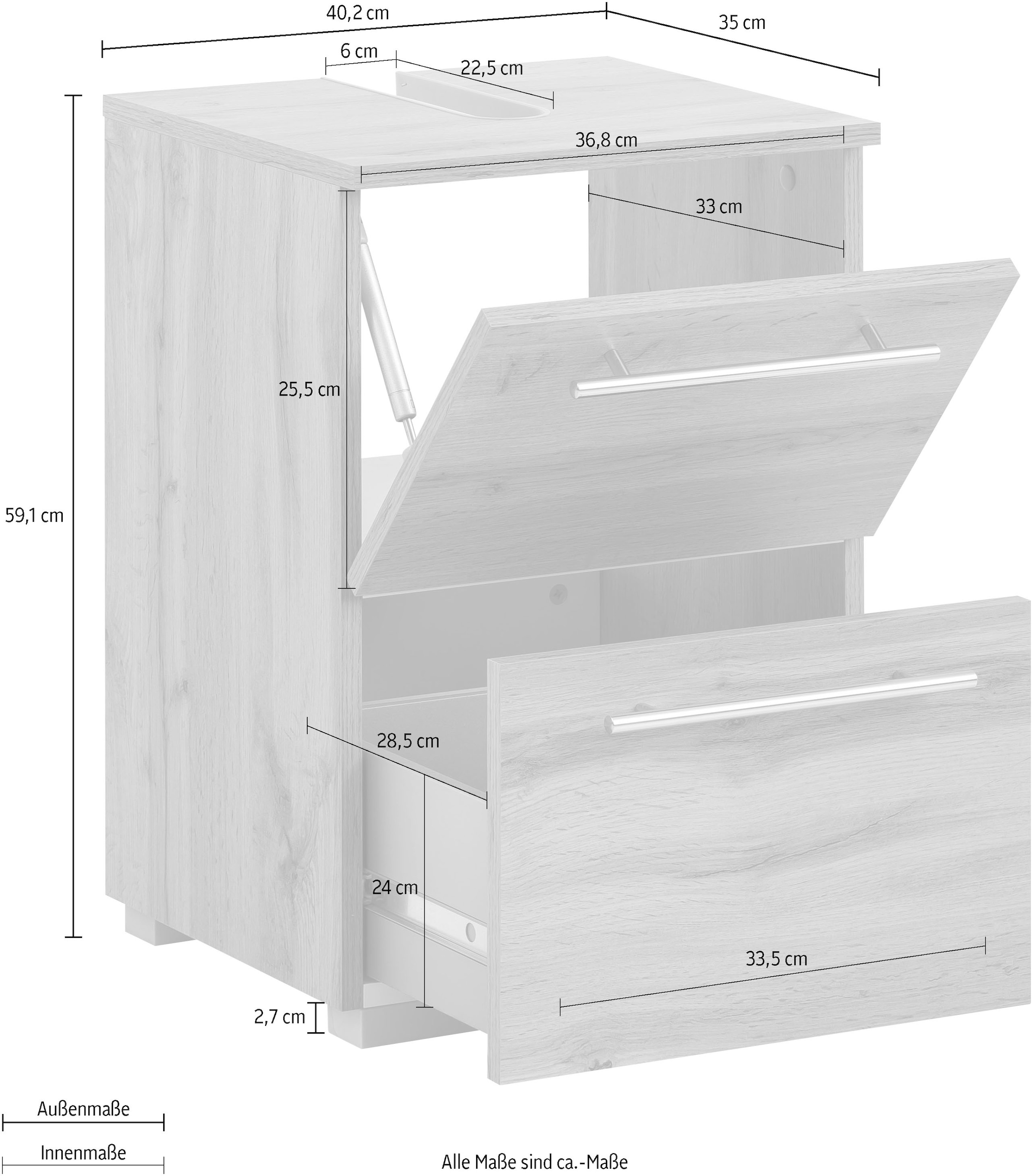 Schildmeyer Waschbeckenunterschrank »Carlos«, Breite 40 | cm BAUR bestellen