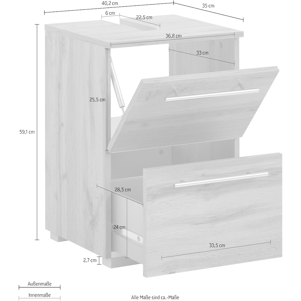 Schildmeyer Waschbeckenunterschrank »Carlos«, Breite 40 cm