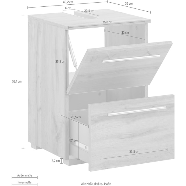 Schildmeyer Waschbeckenunterschrank »Carlos«, Breite 40 cm bestellen | BAUR