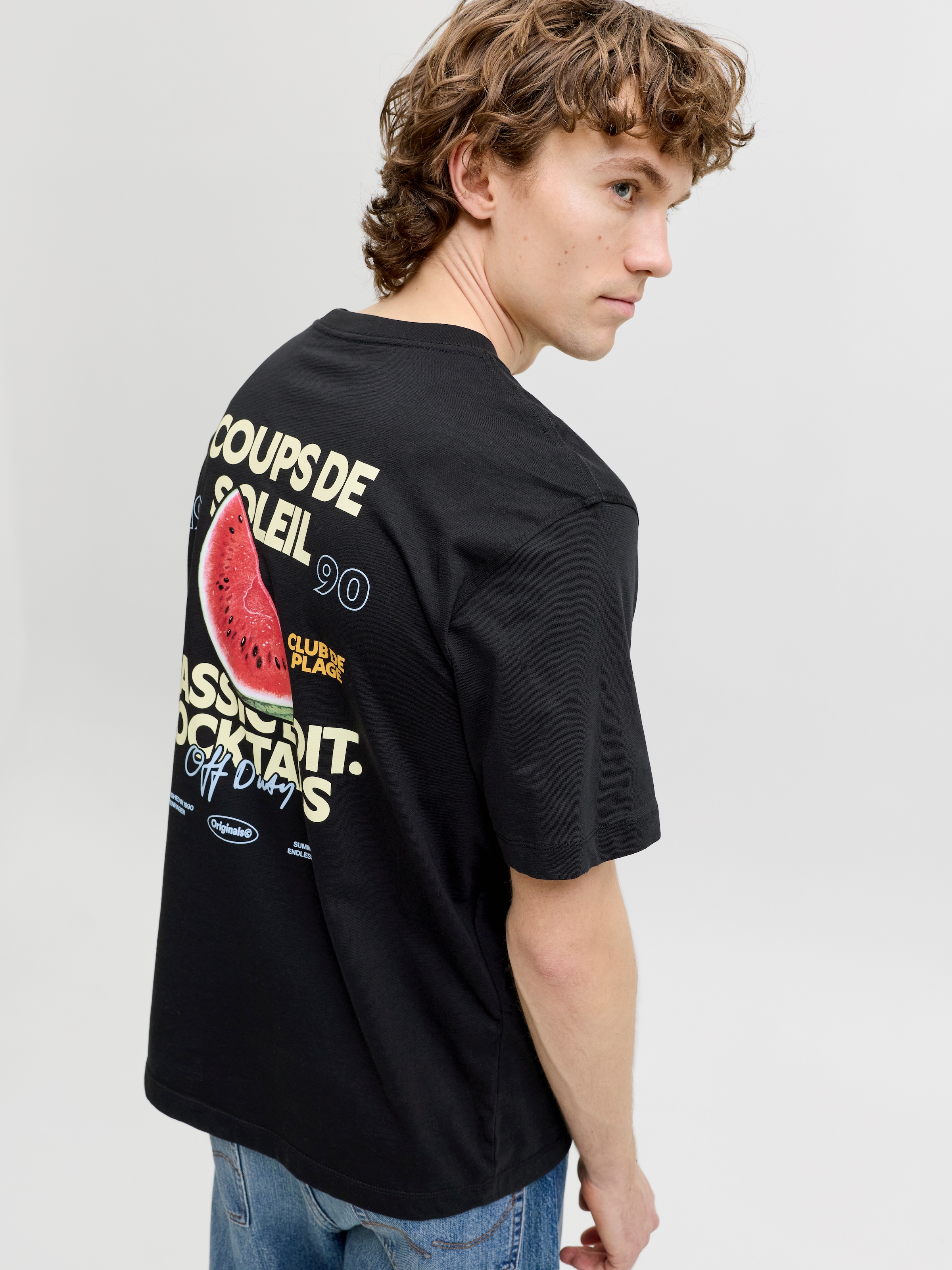 Jack & Jones T-Shirt "JORRIVIERA VINTAGE POSTER BACK TEE SS CN" mit Print