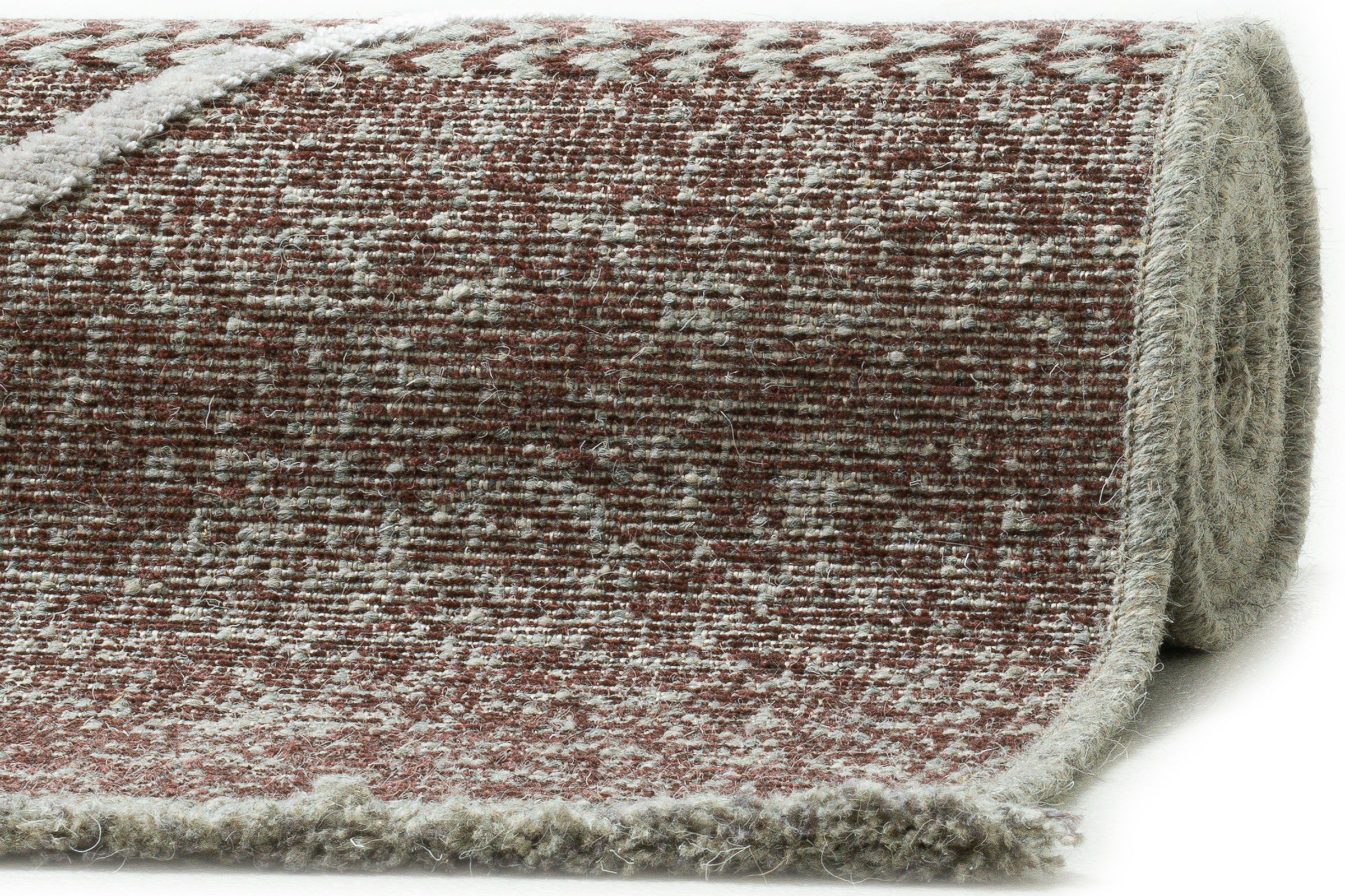 Sansibar Teppich »Braderup«, rechteckig, 2 mm Höhe, Flachgewebe, modernes Scandi Design, Motiv Rauten, mit Fransen