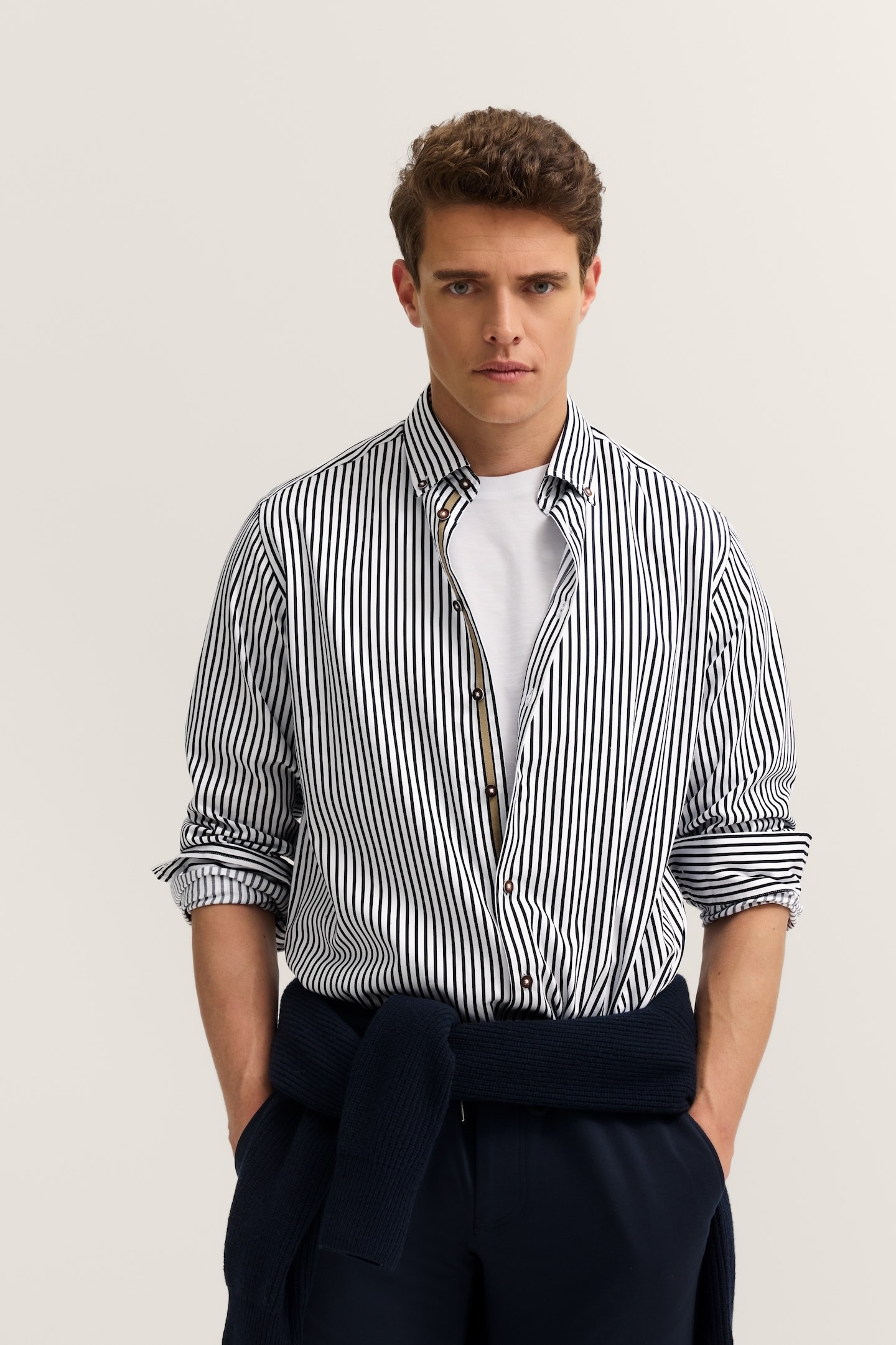 bugatti Langarmhemd "Easy Care", gestreift mit Button-Down und aus Baumwoll günstig online kaufen