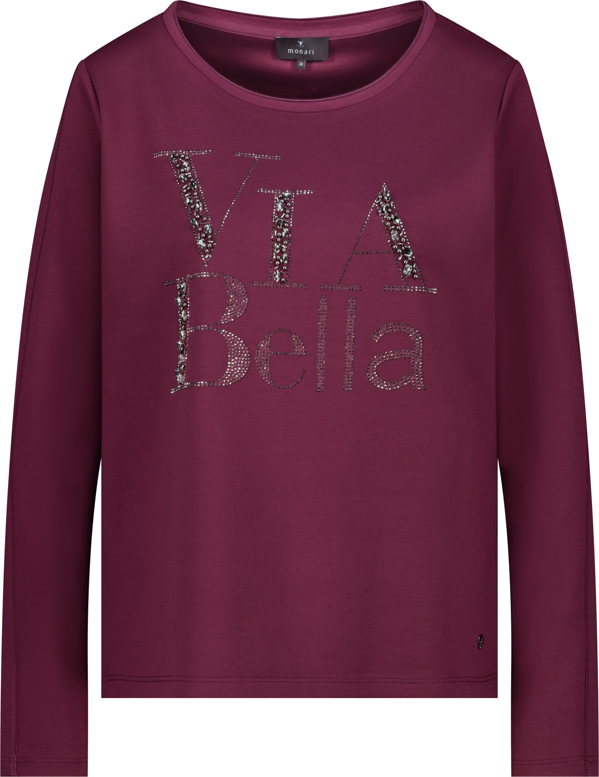 Monari Sweatshirt »Sweatshirt Sweat Schmuckschrift«, Regular fit mit Rundhalsausschnitt
