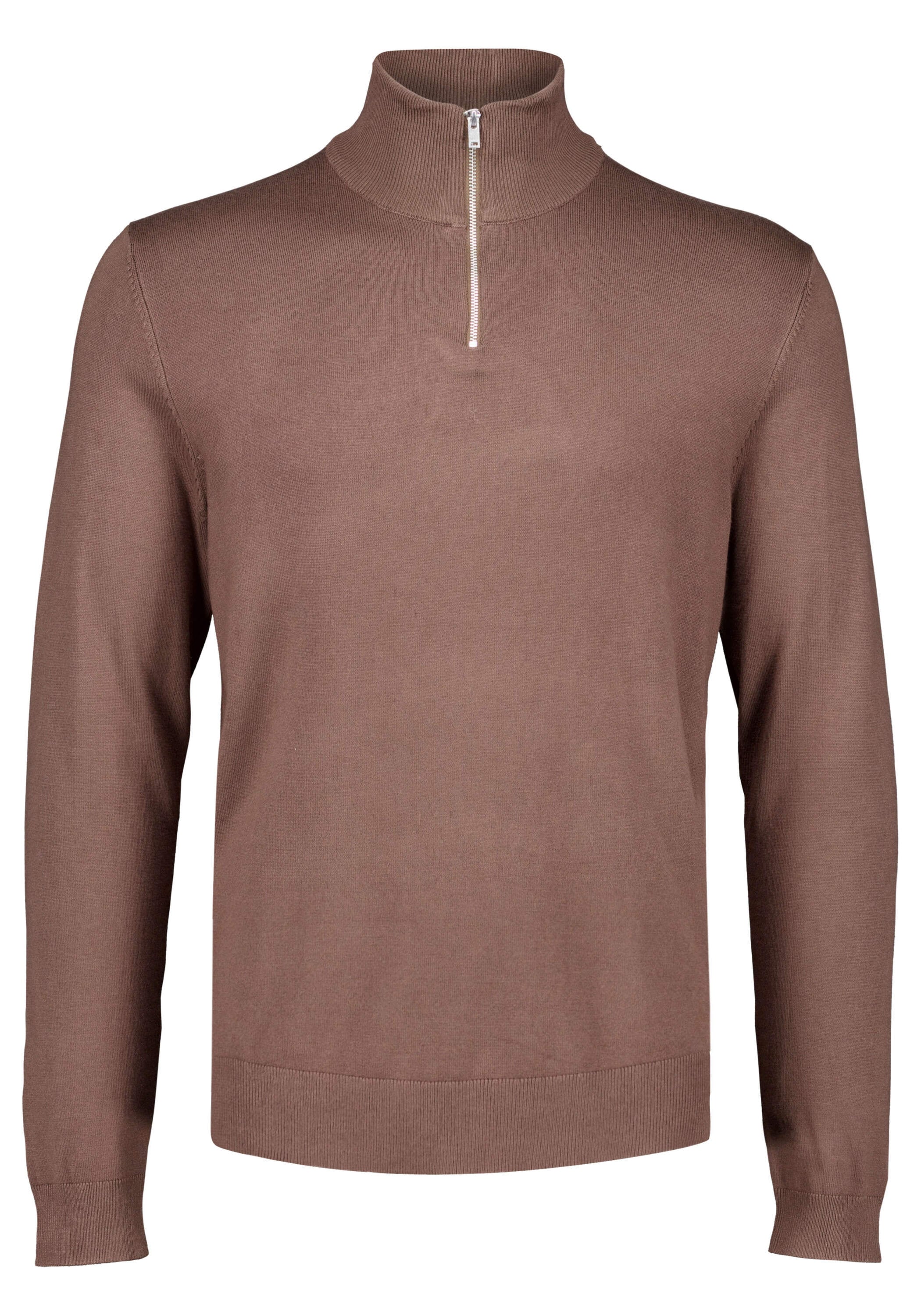 Troyer LINDBERGH "Troyer Slim Fit", Herren, Gr. M, dk beige, Obermaterial: 80% Viskose, 20% Nylon, hoch geschlossener Ausschnitt, Pullover Troyer