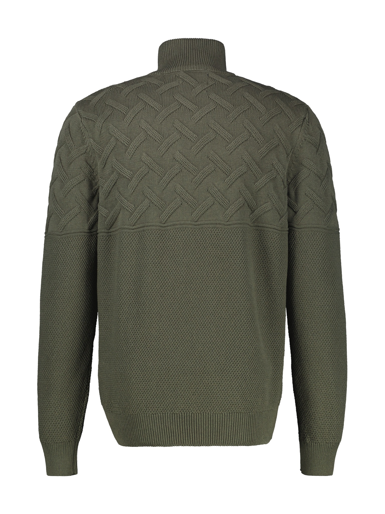 LERROS Strickpullover mit Zipper und Stehkragen, Jacquard-Struktur