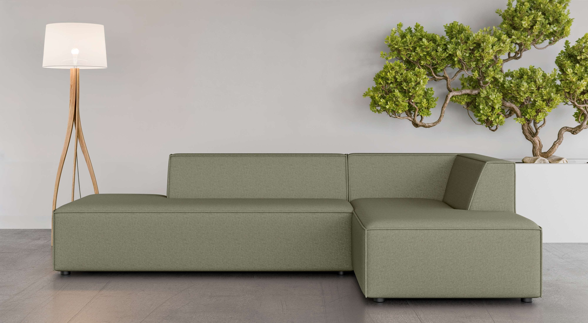 OTTO home Ecksofa "Ecksofa Cavan mit Ottomane links oder rechts bestellbar" L-Form mit Wellenunterfederung, Maße B/T/H: 270/180/72 cm