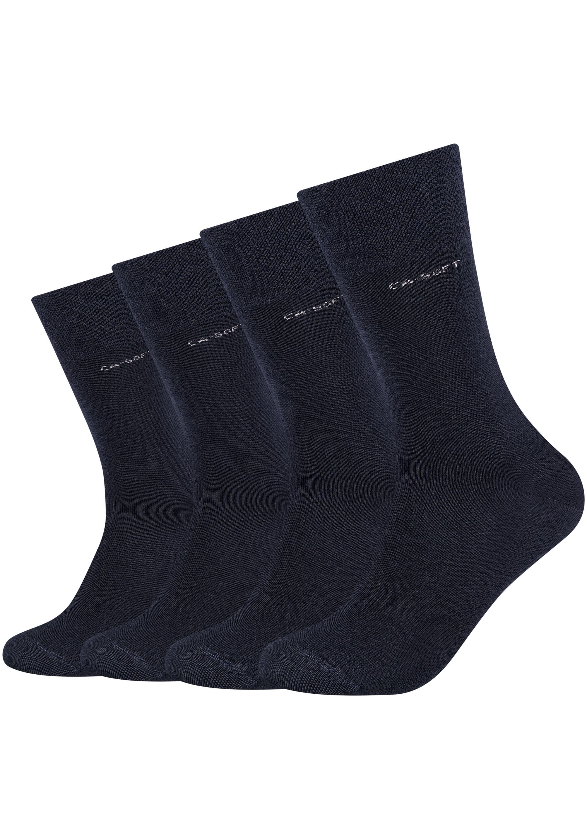 Langsocken, (4er Pack), mit dezentem Logodruck