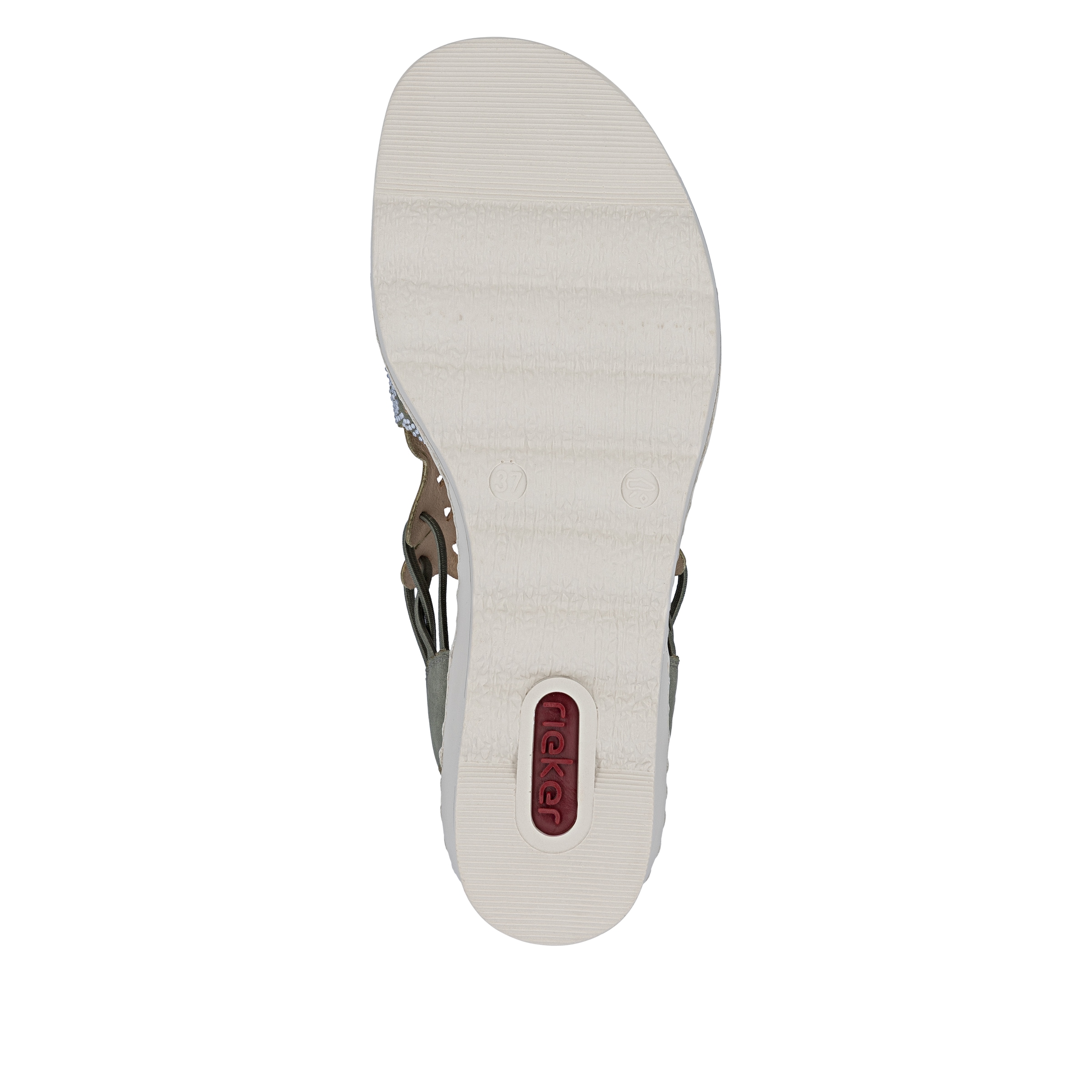 Rieker Keilsandalette  Sommerschuh, Plateausandale, Schlupfschuh mit Schmucksteinchen