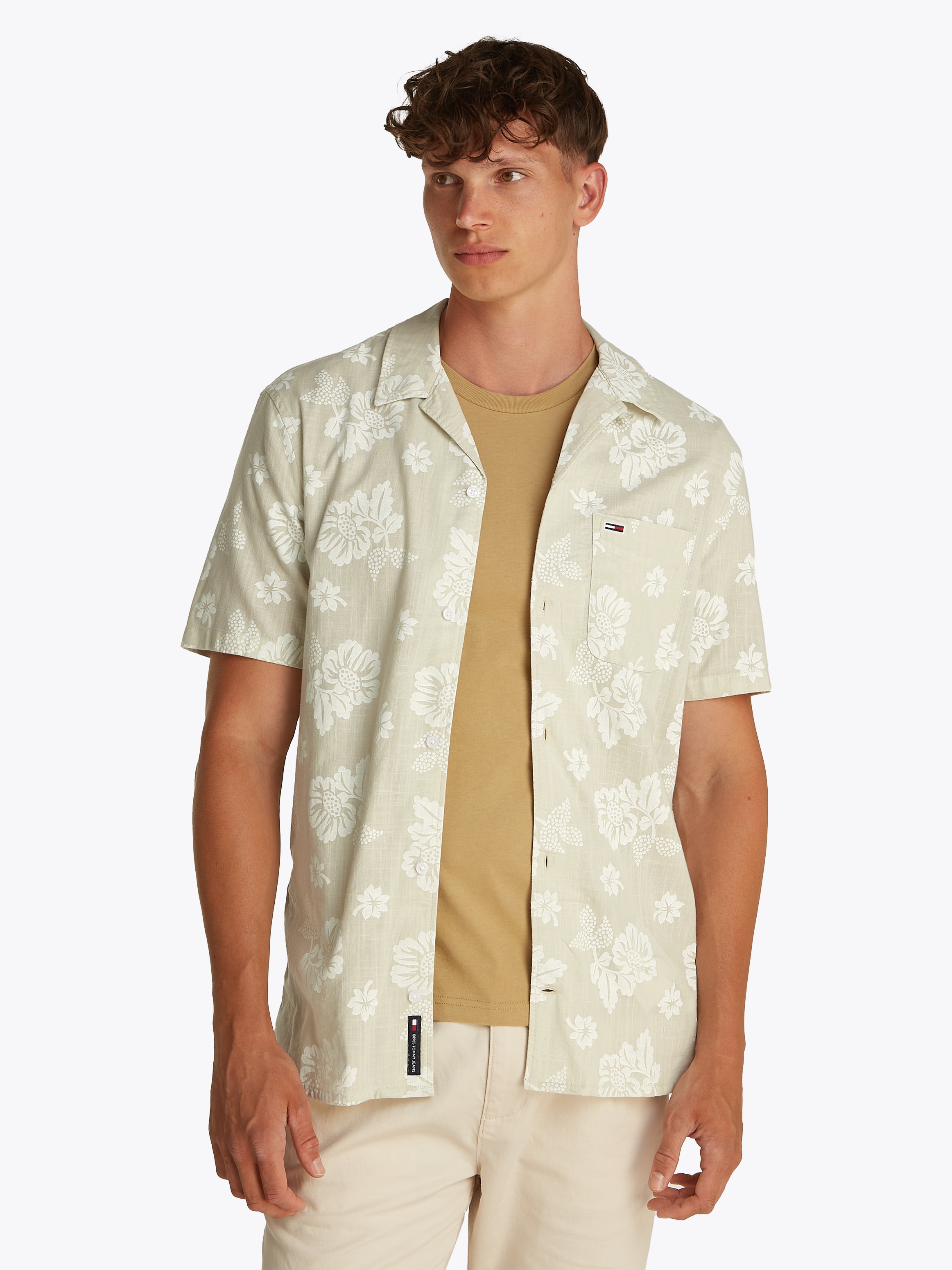 Tommy Jeans Kurzarmhemd "TJM REG SLUB AOP SS SHIRT EXT" günstig online kaufen