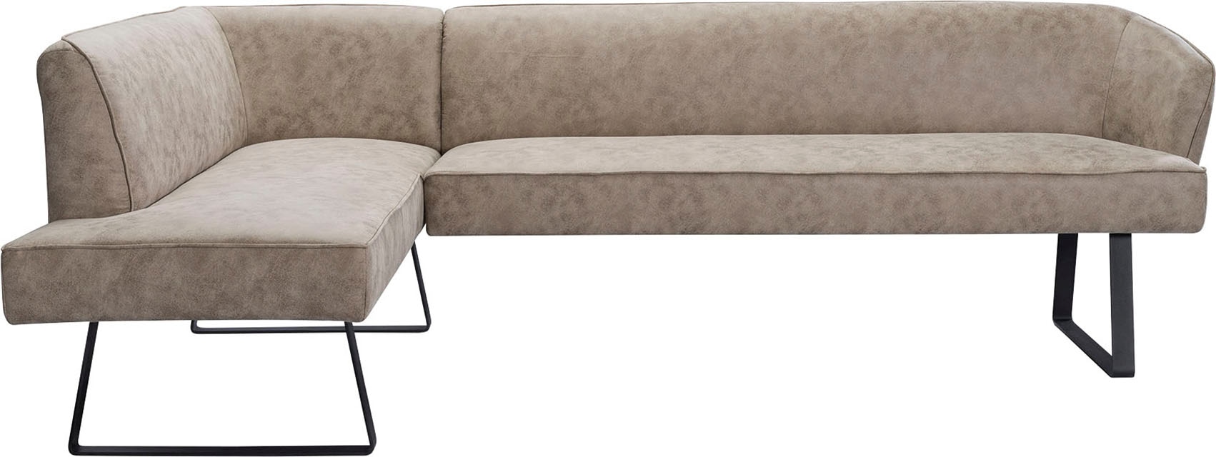 exxpo - sofa fashion Eckbank »Americano«, mit Keder und Metallfüßen, Bezug in verschiedenen Qualitäten