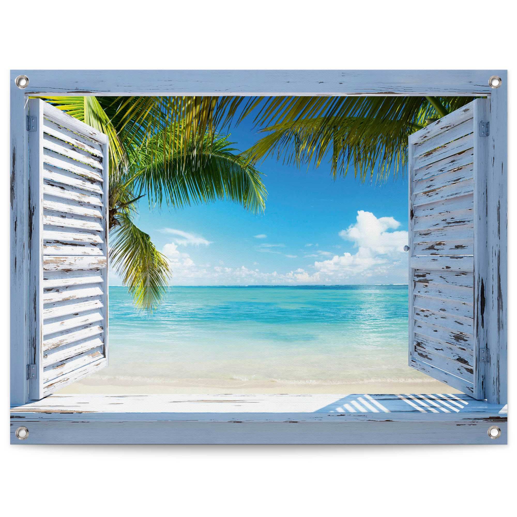 Reinders Poster "Strandfenster", Outdoor für Garten oder Balkon günstig online kaufen