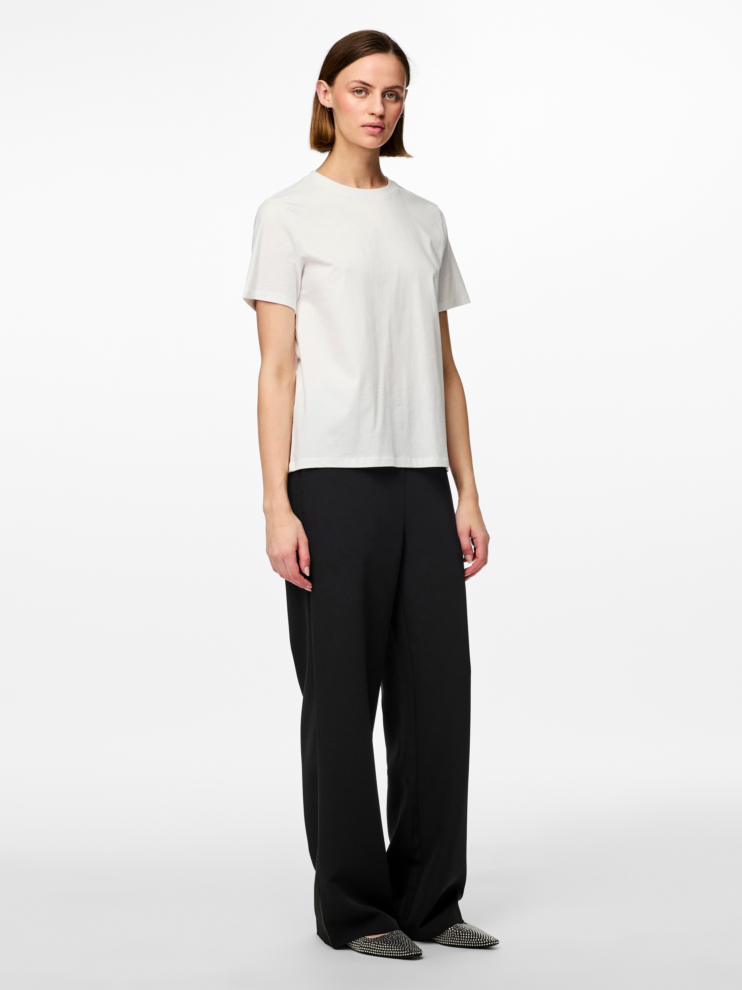 pieces Schlupfhose "PCBOSELLA HW WIDE PLAIN PANT NOOS" günstig online kaufen