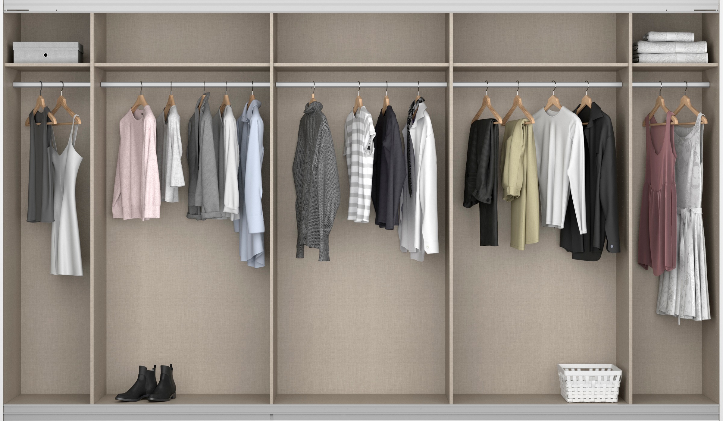 Thumbnail - rauch Schwebetürenschrank "Kleiderschrank Schrank Garderobe Wäscheschrank Ankleide ORACLE" Breiten 203/271/315/360 cm Hö...