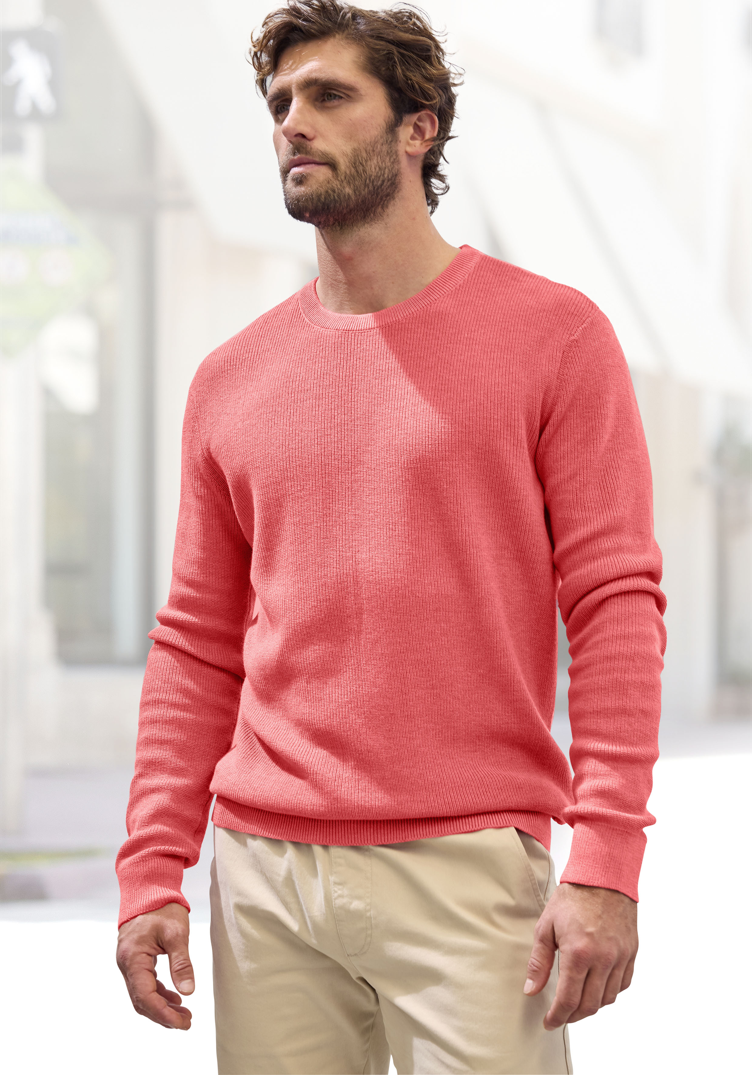 John Devin Strickpullover "bis Größe 5XL" Pullover in modischen Farben aus Baumwollmischung