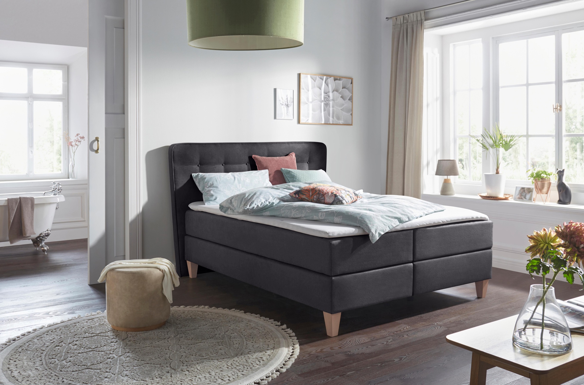 Home affaire Boxspringbett »Ascola«, incl. Topper, 5, Breiten, 3 Ausführungen, 2 Härtegrade