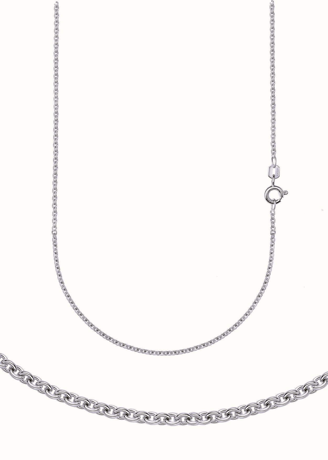 FIRETTI Damen Collierkettchen "Schmuck Geschenk Silber 925 Halsschmuck Halskette Ankerkette rund", 45, Silber 925 (Sterlingsilber), B: 1,1mm, silber,