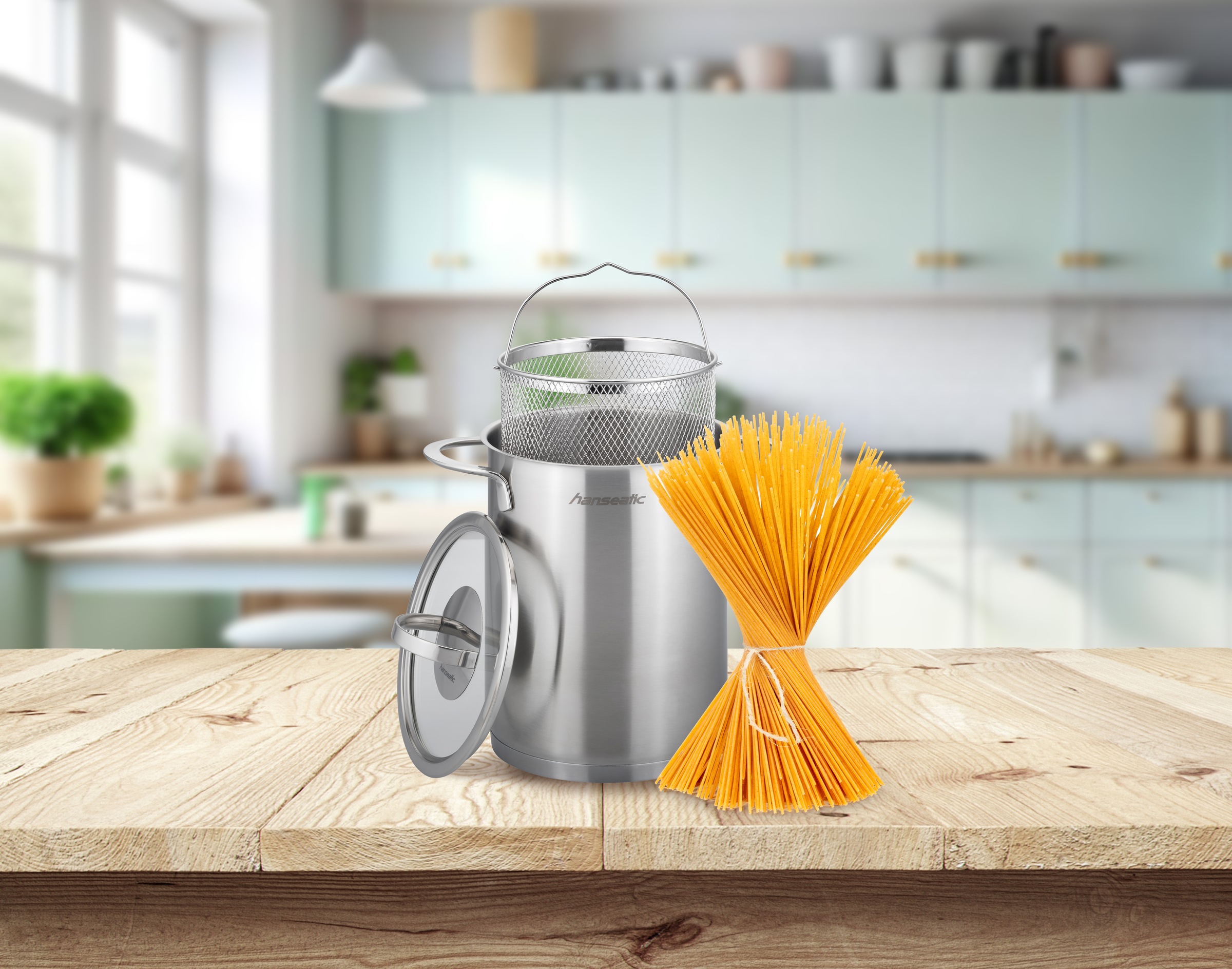 Hanseatic Spargeltopf »hanseatic«, Edelstahl 18/10, (Set, 3 tlg.), Spargel- und Spaghettitopf aus Edelstahl rostfrei 18/10 mit Einsatz