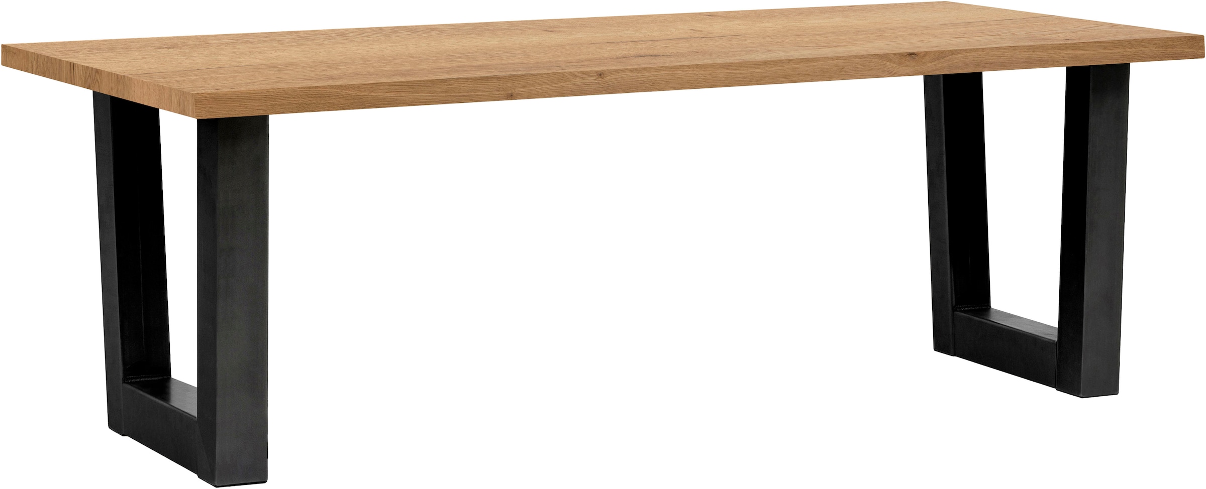 Esstisch OMG DESIGN, B:160cm H:77cm T:90cmnatur, schwarz, natur, Tische, "Formula", Hochwertige Melamin-Tischplatte mit Metallgestell