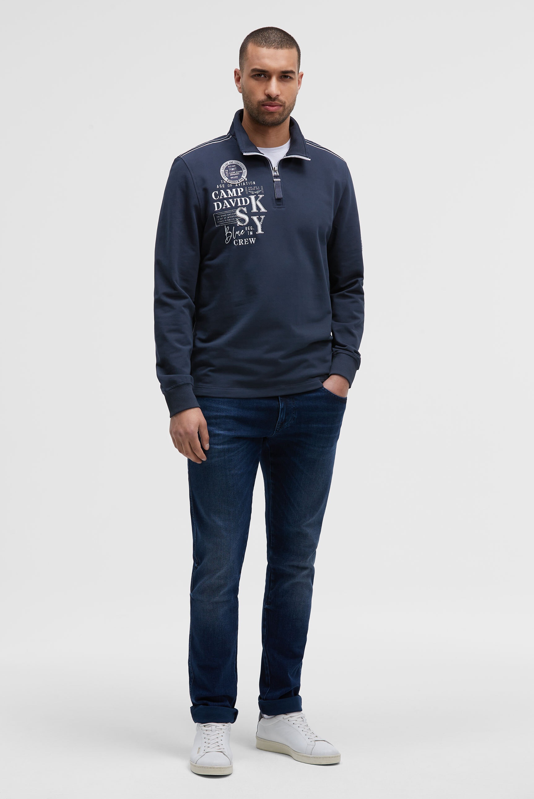 CAMP DAVID Sweater , mit Kontrastnähten
