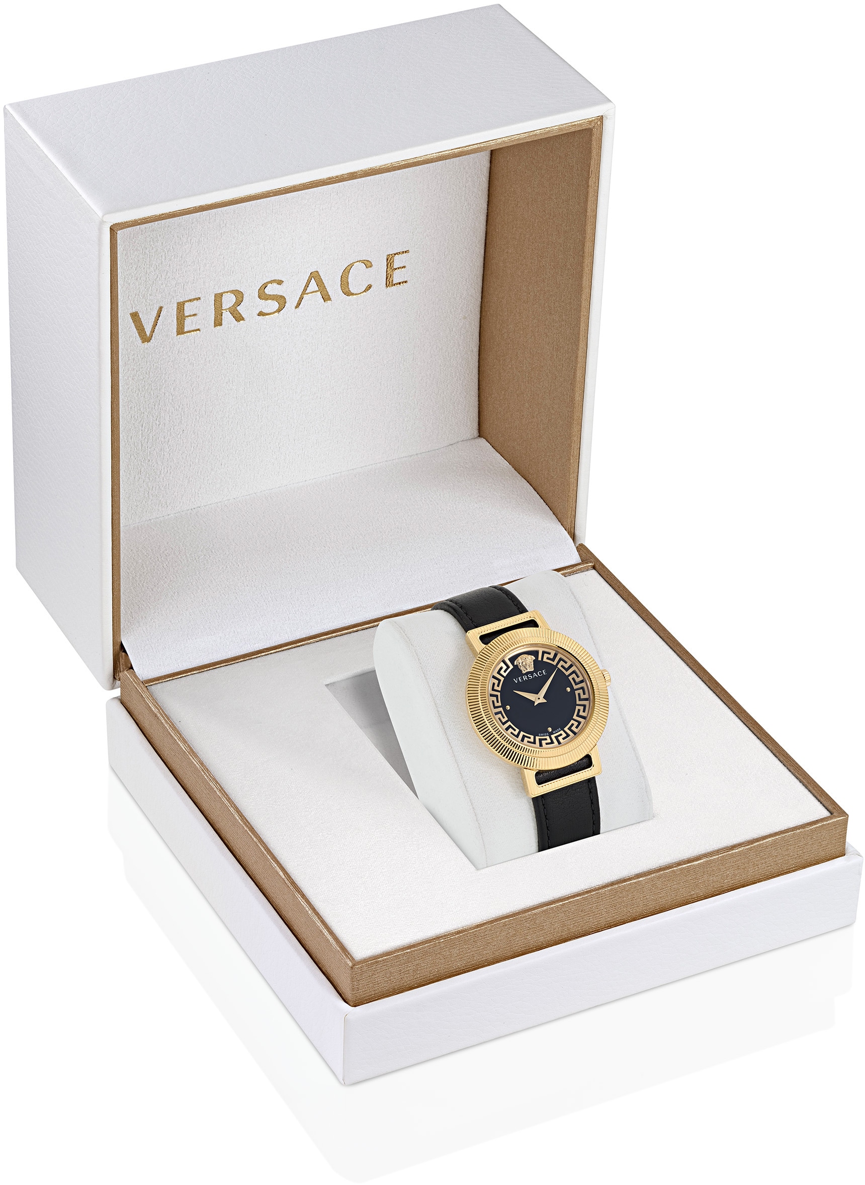 Versace Quarzuhr »GRECA CHIC, VE3D00322«, Armbanduhr, Damenuhr, Saphirglas, Swiss Made, analog